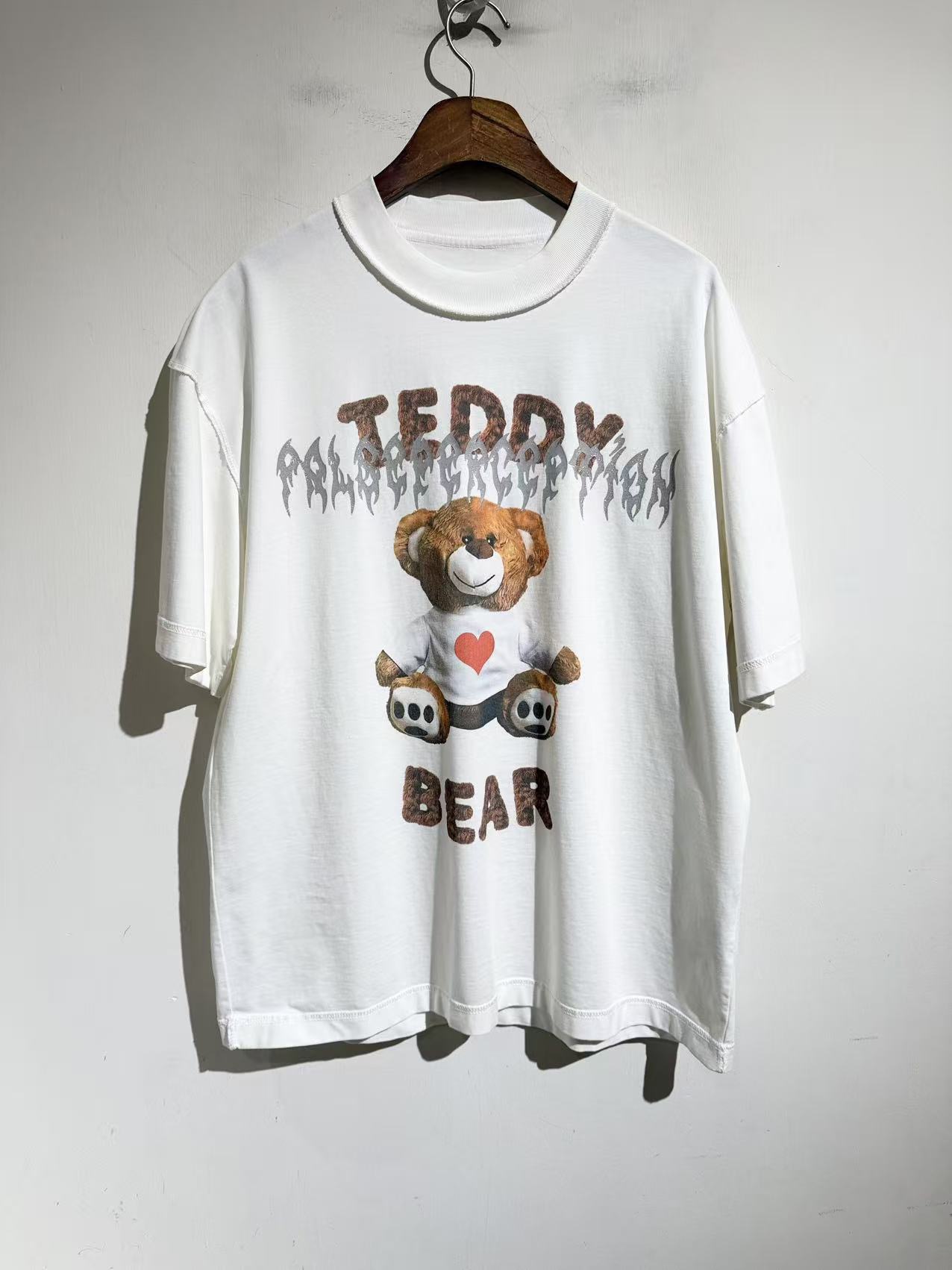 Футболка унисекс с принтом Teddy Bear oversize белог цвета