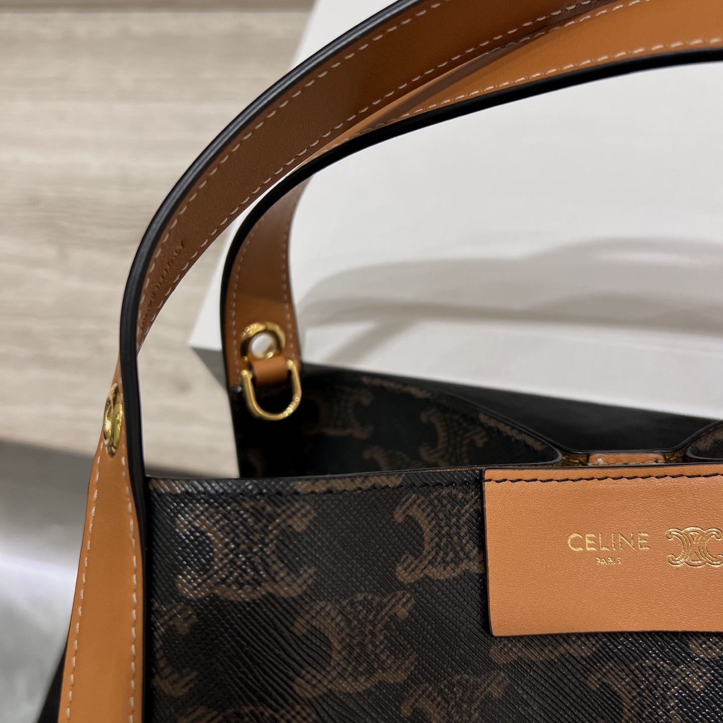 Сумка женская в стиле Celine Cubo Monogram коричневого цвета