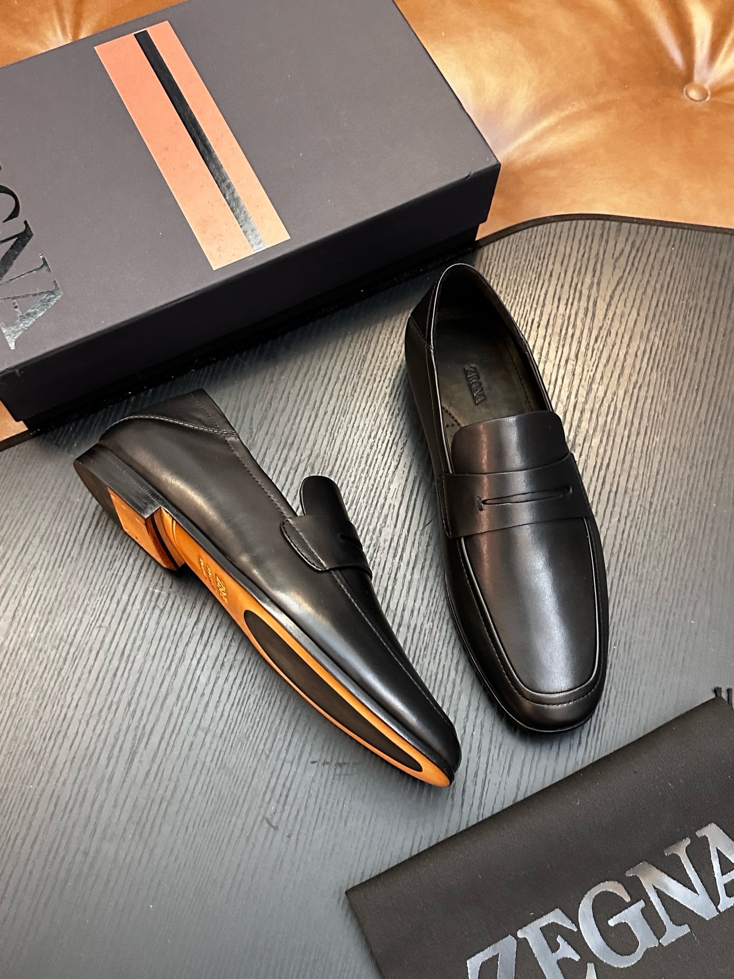 Лоферы мужские Zegna чёрного цвета