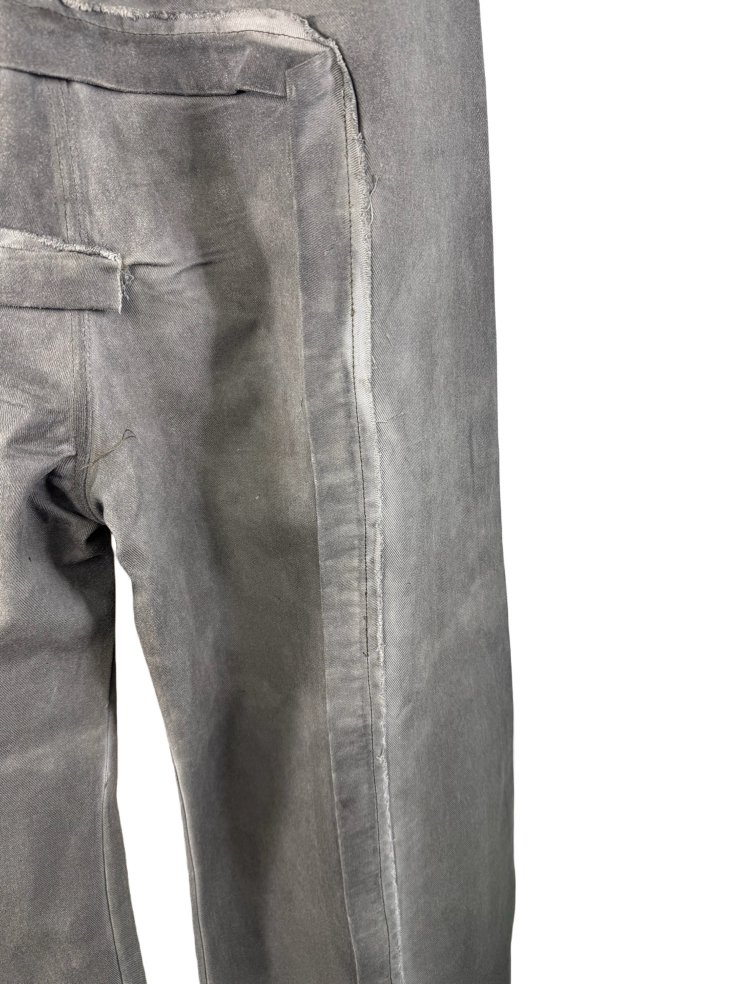 Брюки унисекс в стиле Rick Owens DRKSHDW Hollywood Double Cargo серо-графитового цвета 