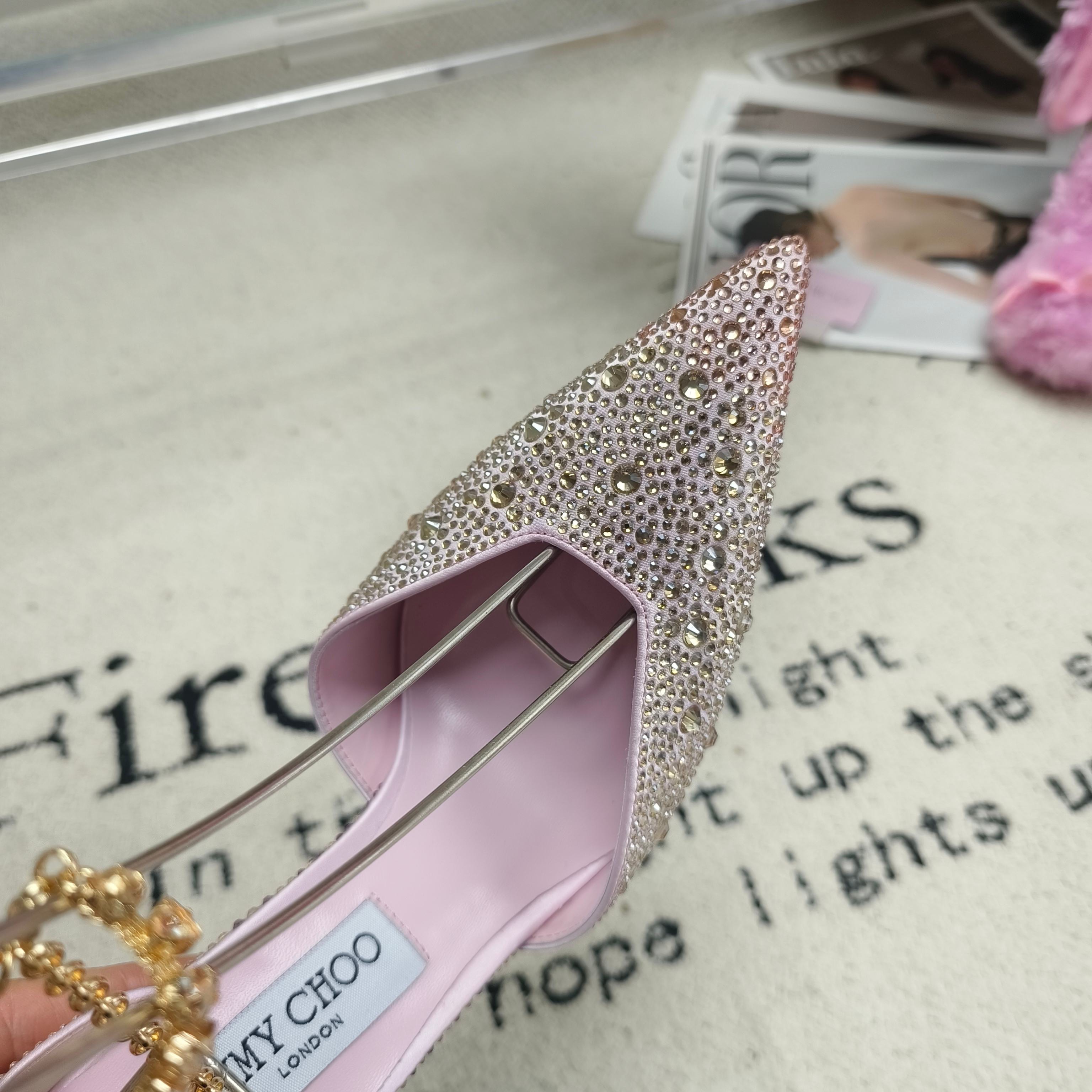 Туфли женские в стиле Jimmy Choo розового цвета