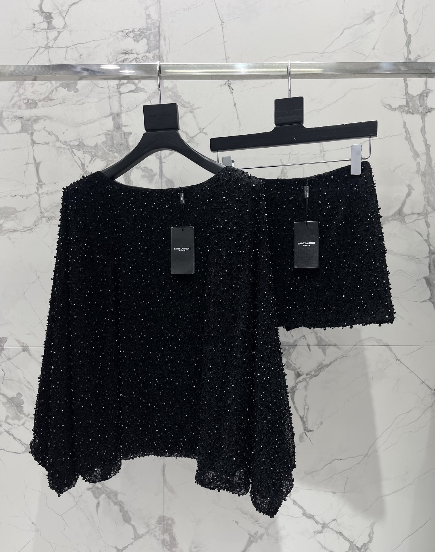 Юбка женская в стиле Saint Laurent чёрного цвета