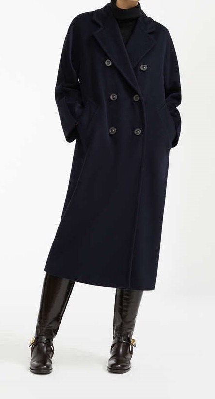 Пальто женское в стиле Max Mara Anne-Marie Beretta тёмно-синего цвета