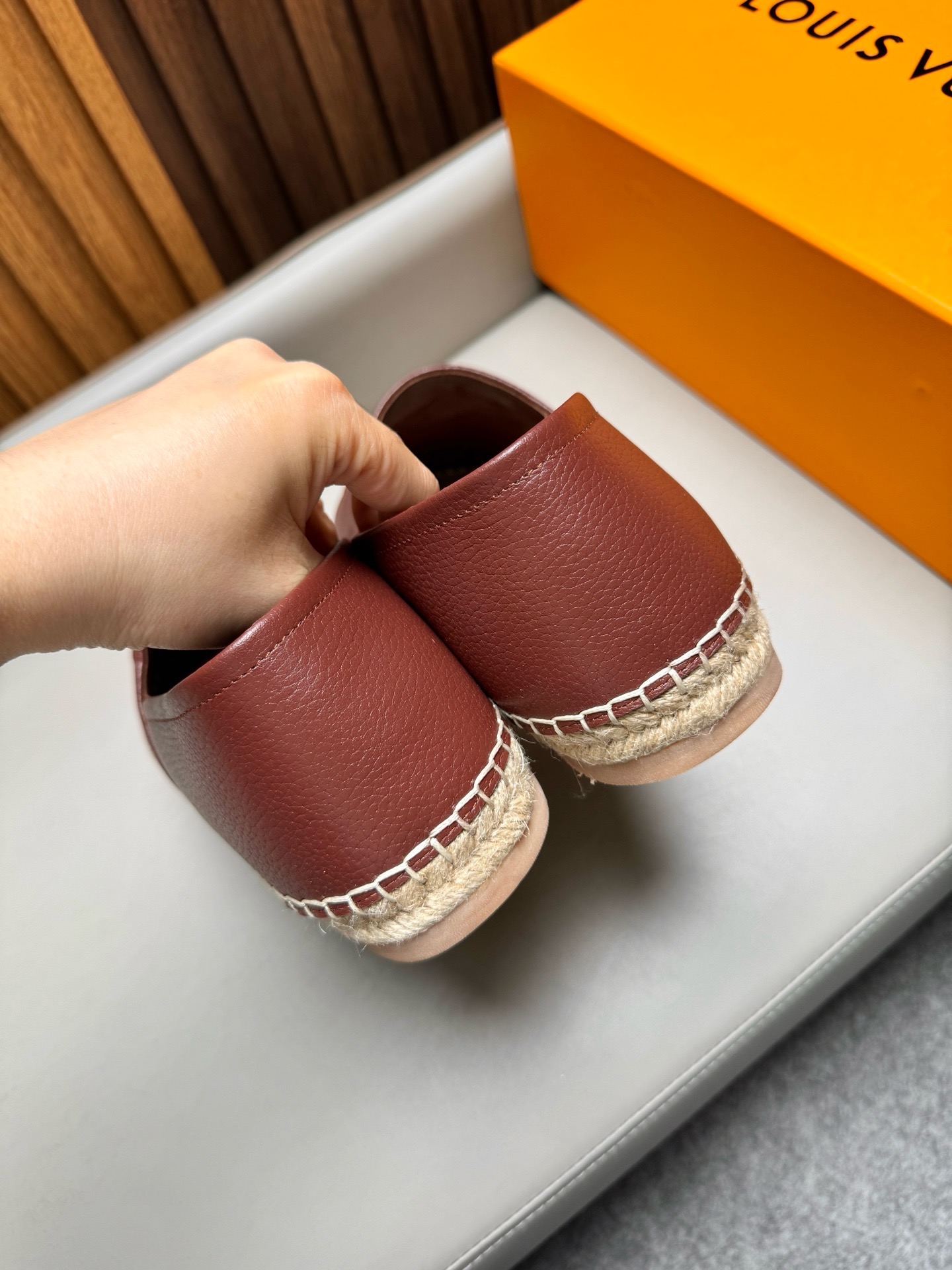 Эспадрильи мужские в стиле Louis Vuitton коричневого цвета