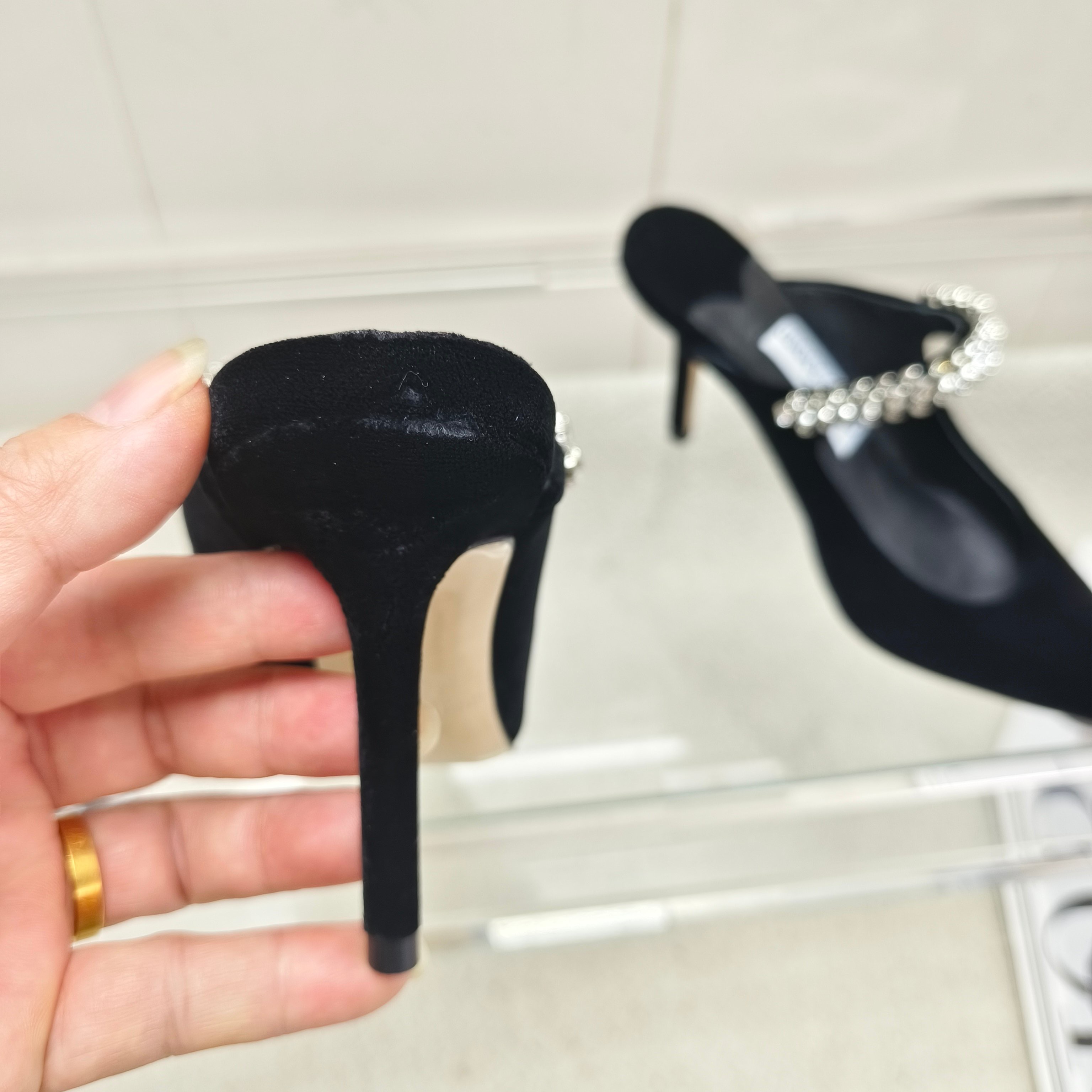 Мюли женские в стиле Jimmy Choo Bing черного цвета