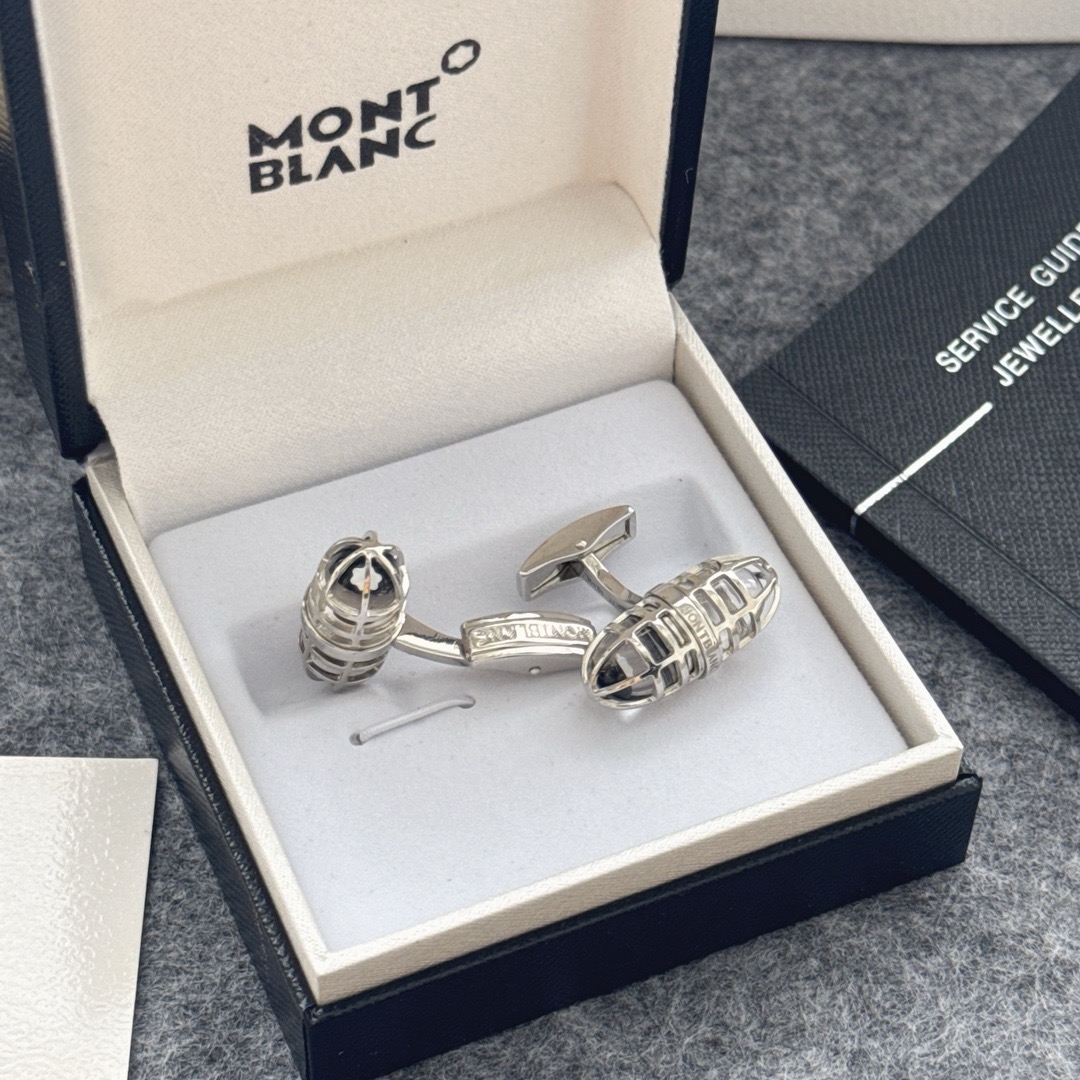Запонки мужские Montblanc из металла овальной формы