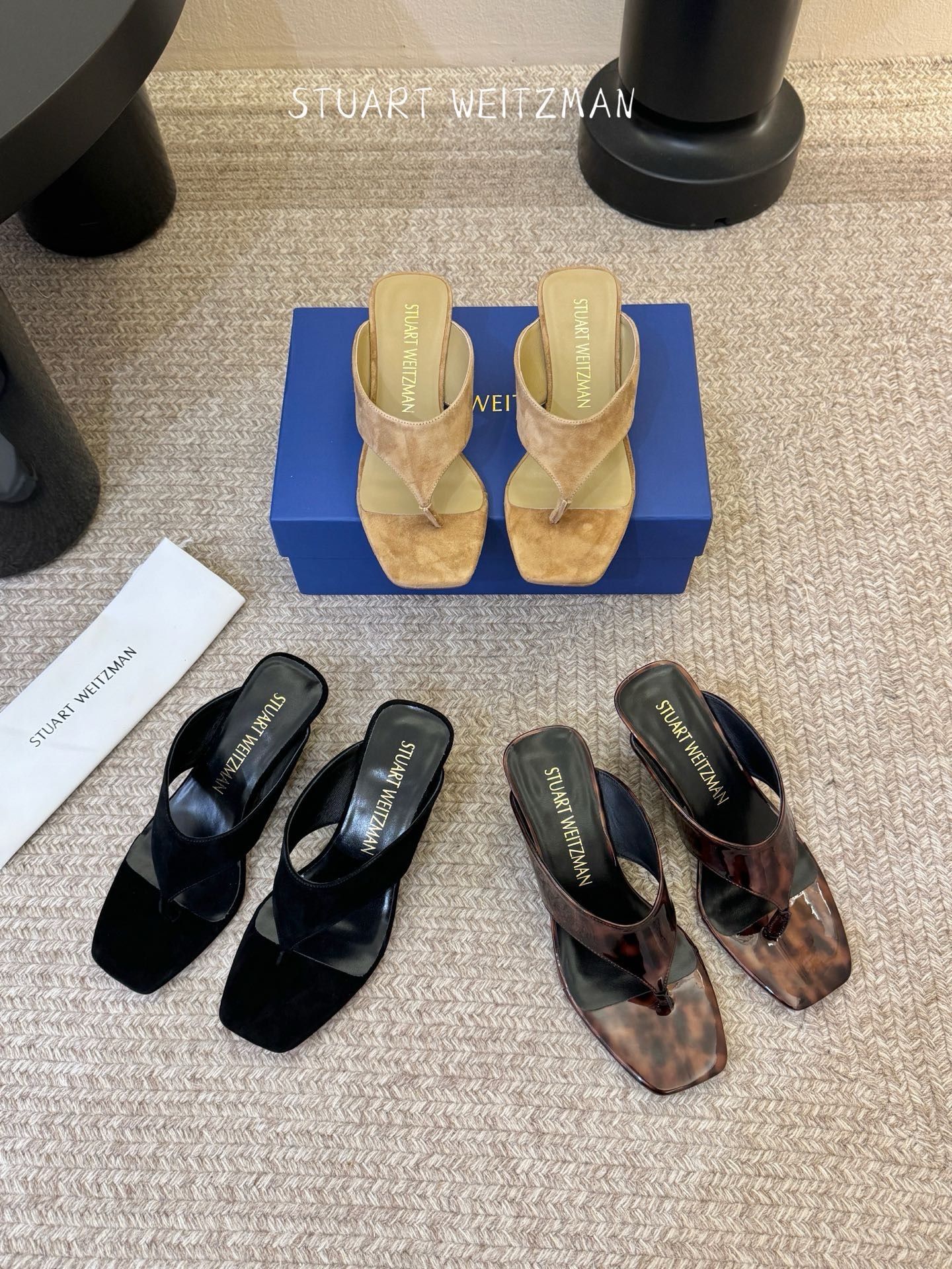 Мюли женские в стиле Stuart Weitzman коричневого цвета