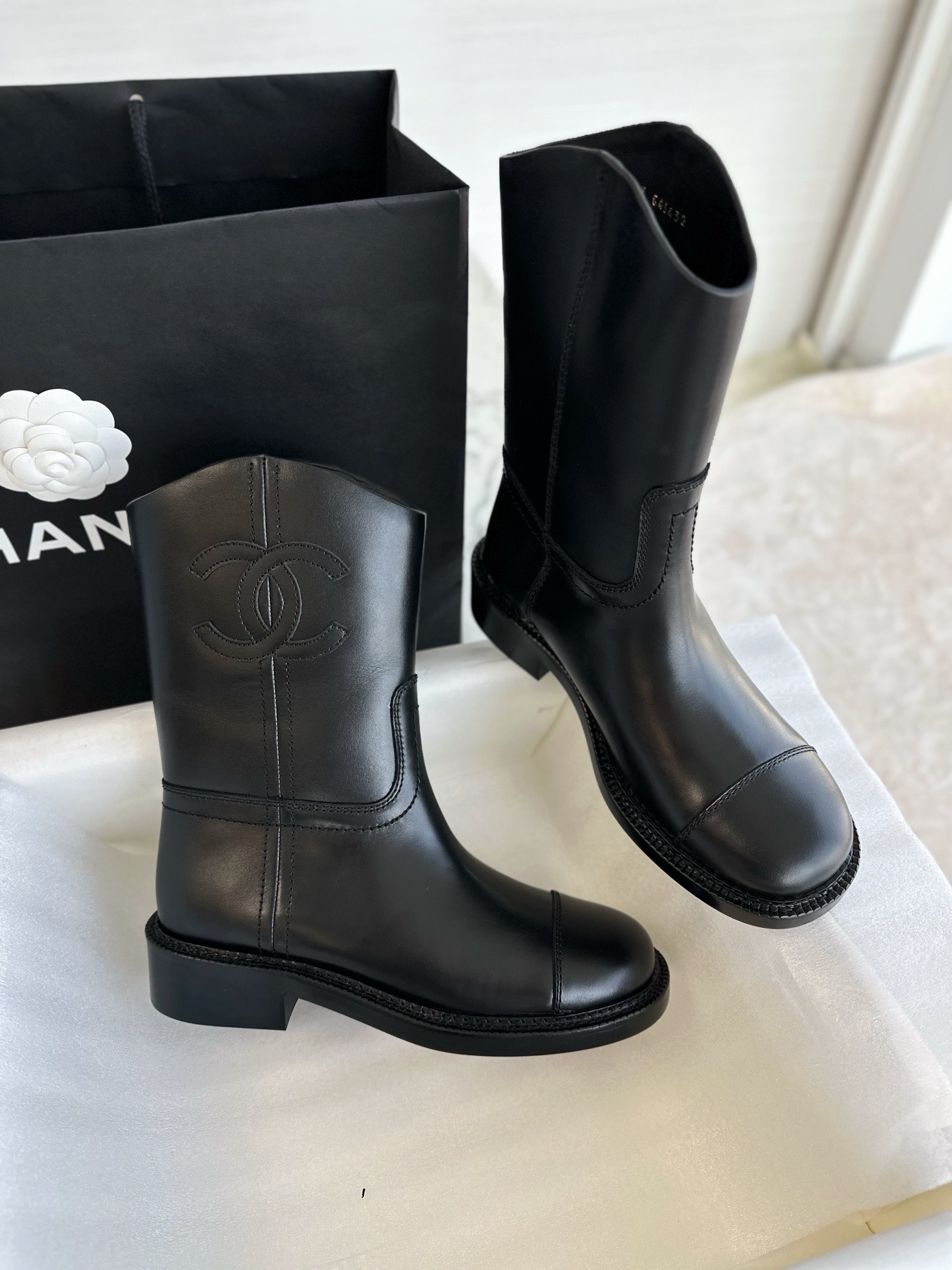 Полусапоги женские Chanel Western чёрного цвета
