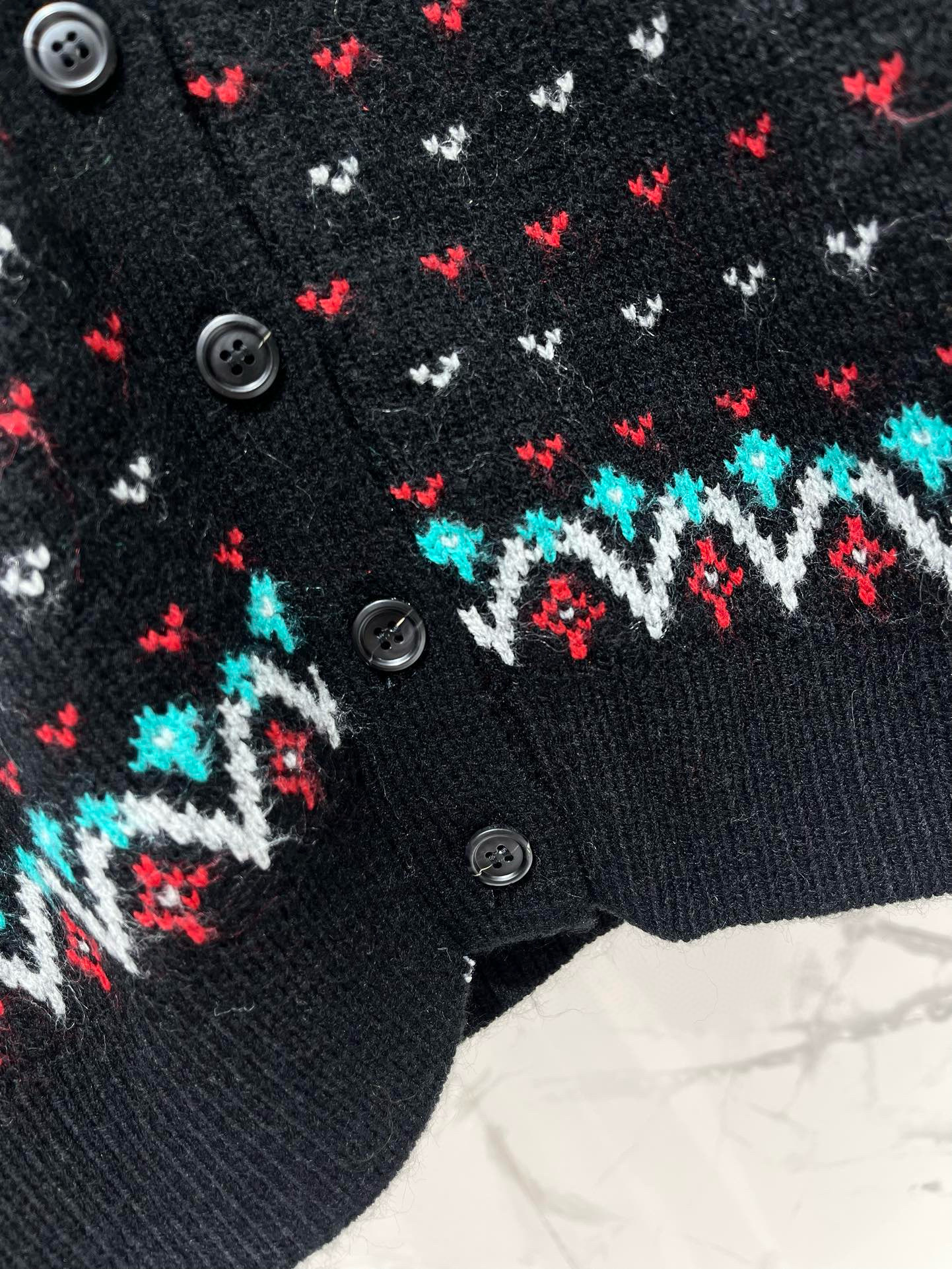 Кардиган женский в стиле Polo Ralph Lauren свободного кроя с узором Фэр-Айл тёмно-синего цвета