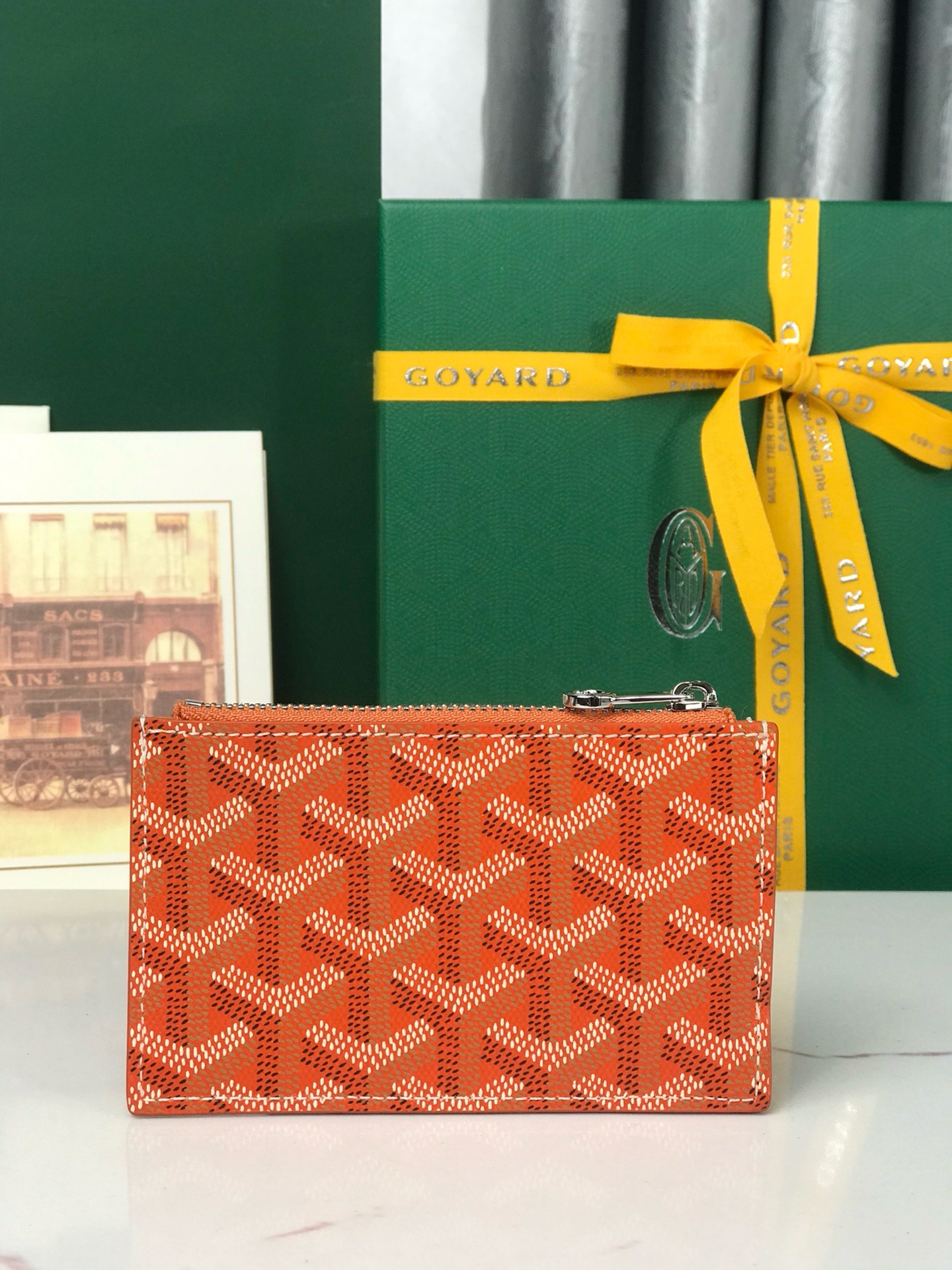 Картхолдер Goyard Bourbon оранжевого цвета
