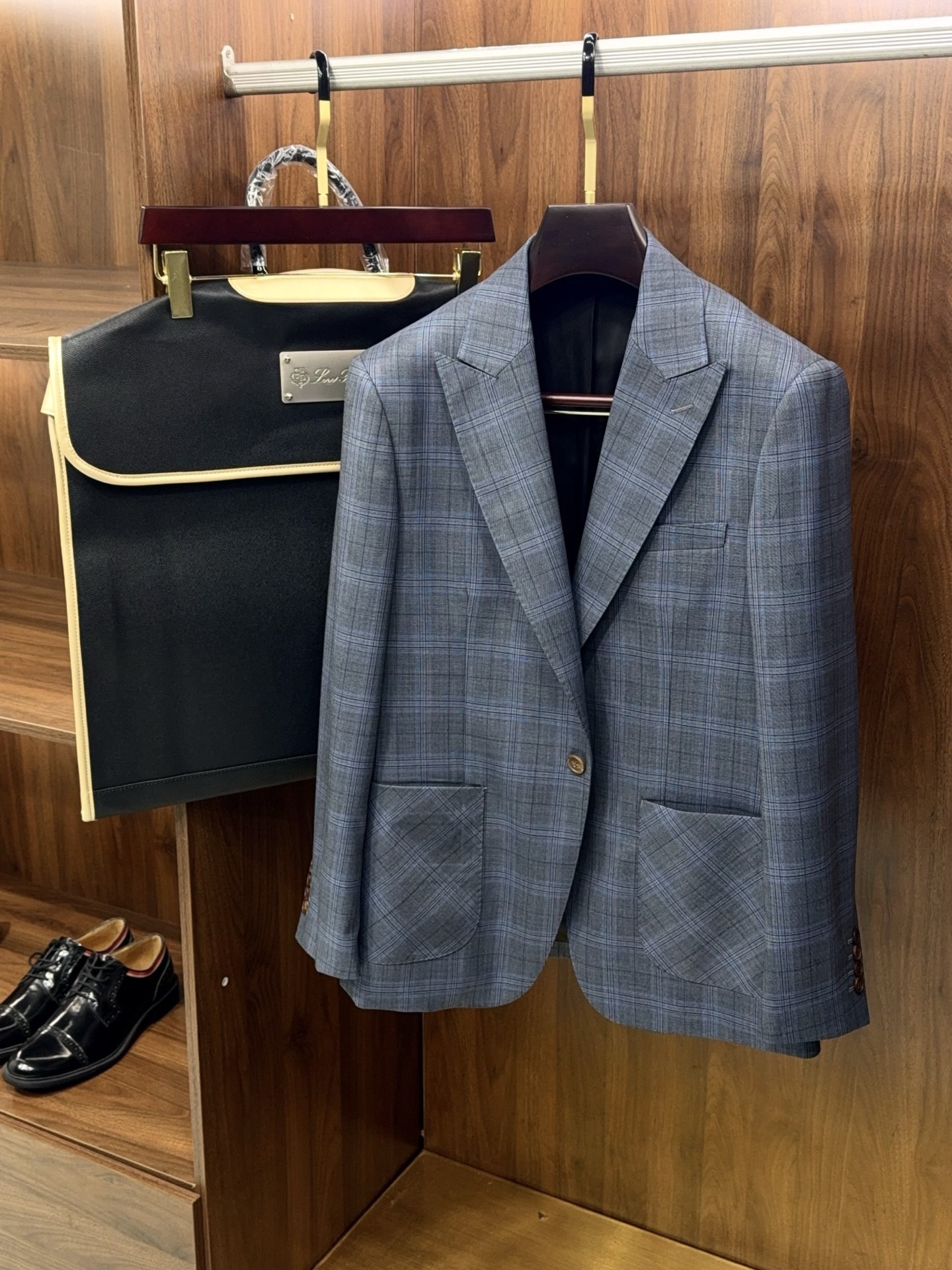 Пиджак мужской в стиле Burberry из шерсти в клетку принц Уэльский