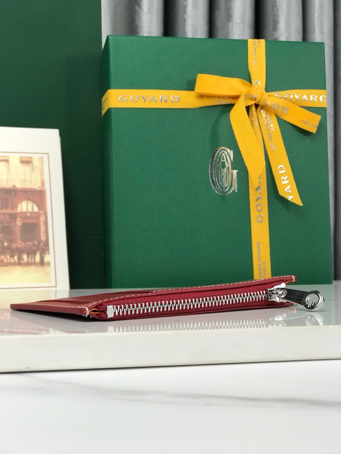Картхолдер Goyard Bourbon красного цвета
