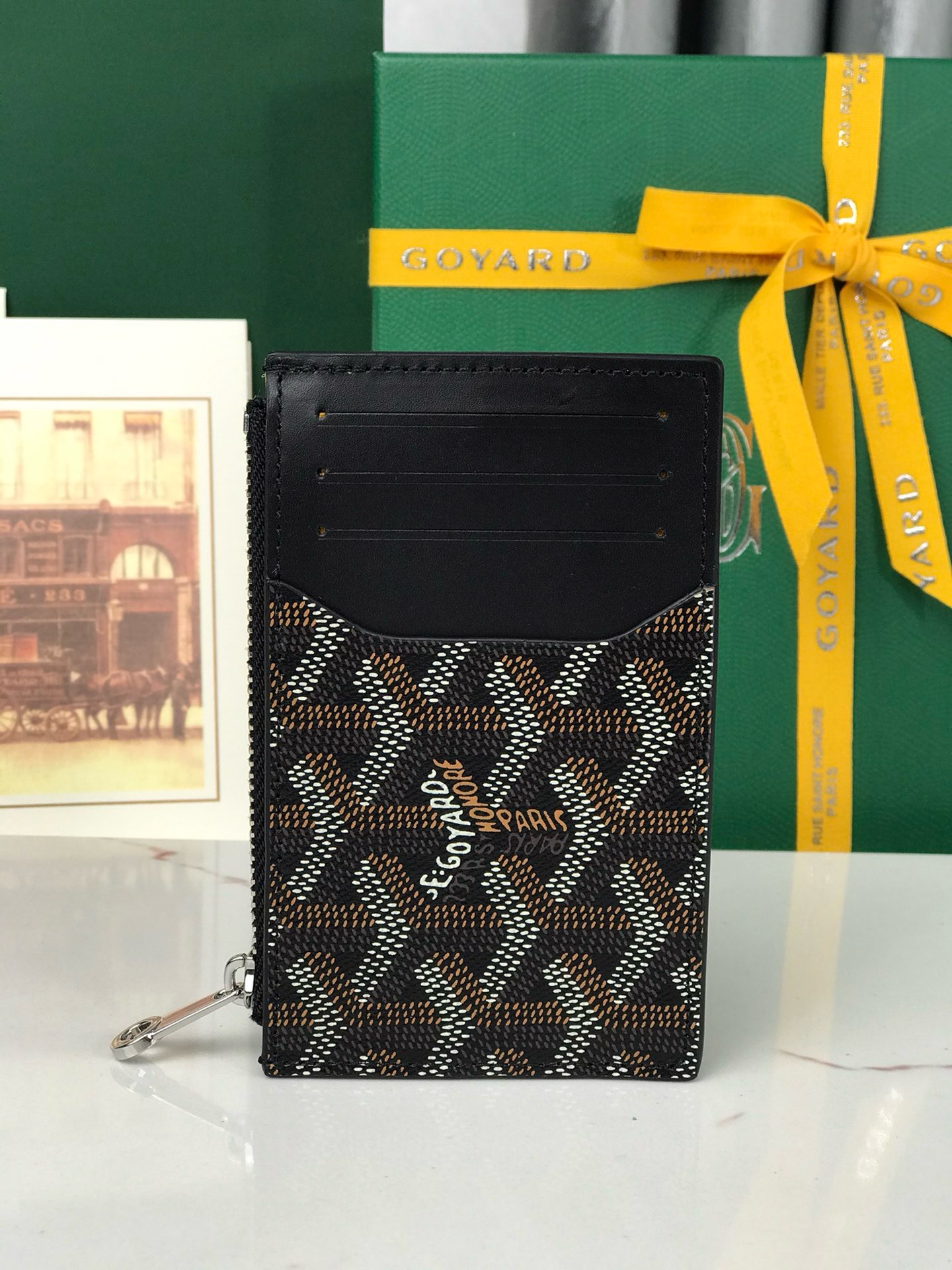 Картхолдер Goyard Bourbon чёрного цвета