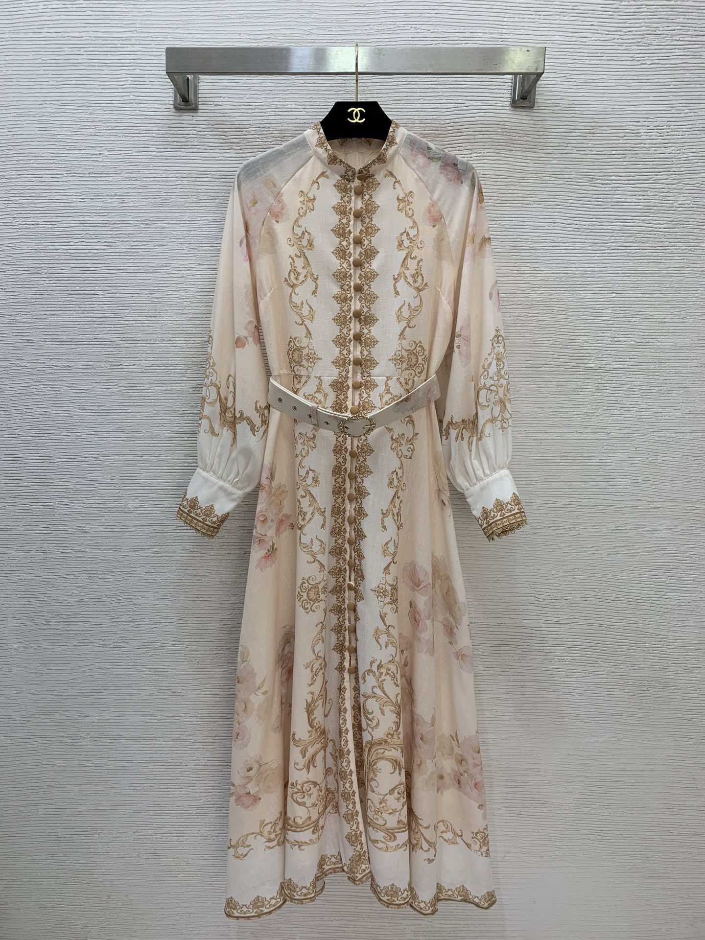 Платье женское в стиле Zimmermann длинное с принтом и поясом