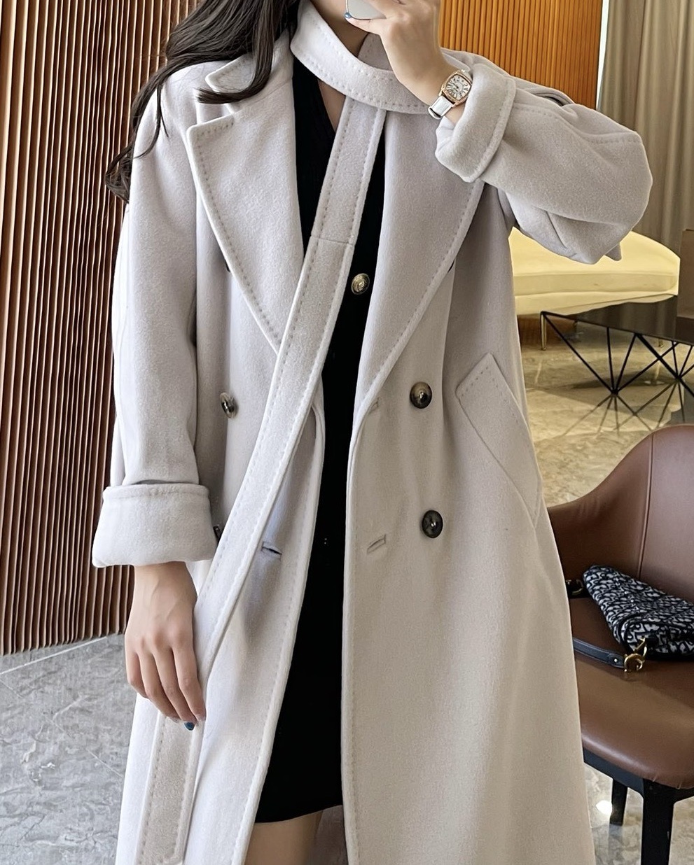 Пальто женское в стиле Max Mara Anne-Marie Beretta серого цвета