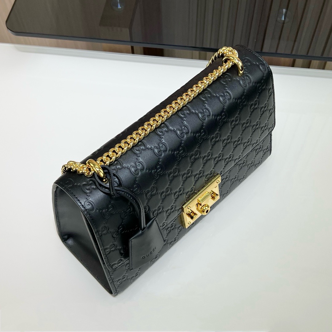Сумка женская в стиле Gucci Padlock черного цвета