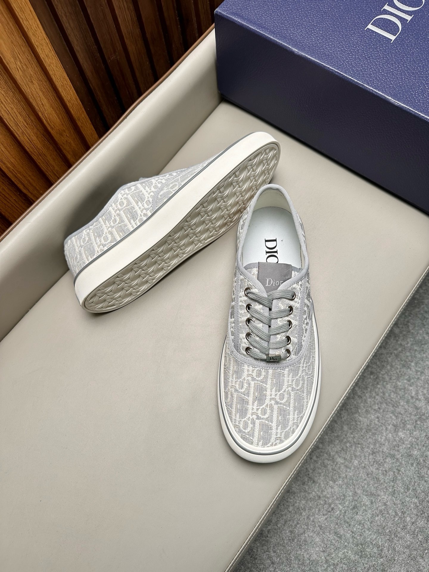 Кеды мужские Dior B23 League серого цвета