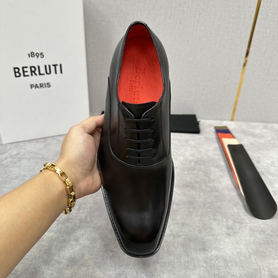 Туфли мужские в стиле Berluti классические оксфорды черного цвета