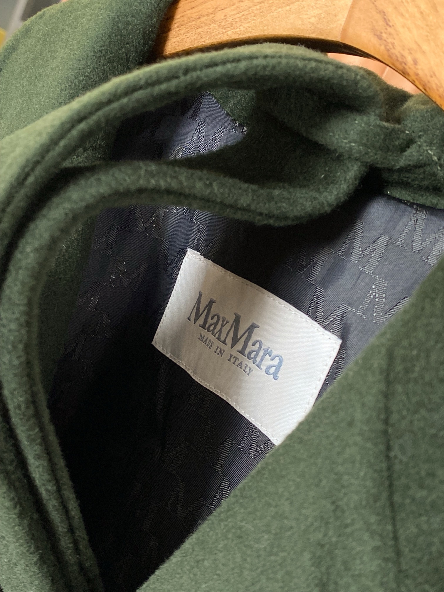 Пальто женское в стиле Max Mara Anne-Marie Beretta зелёного цвета