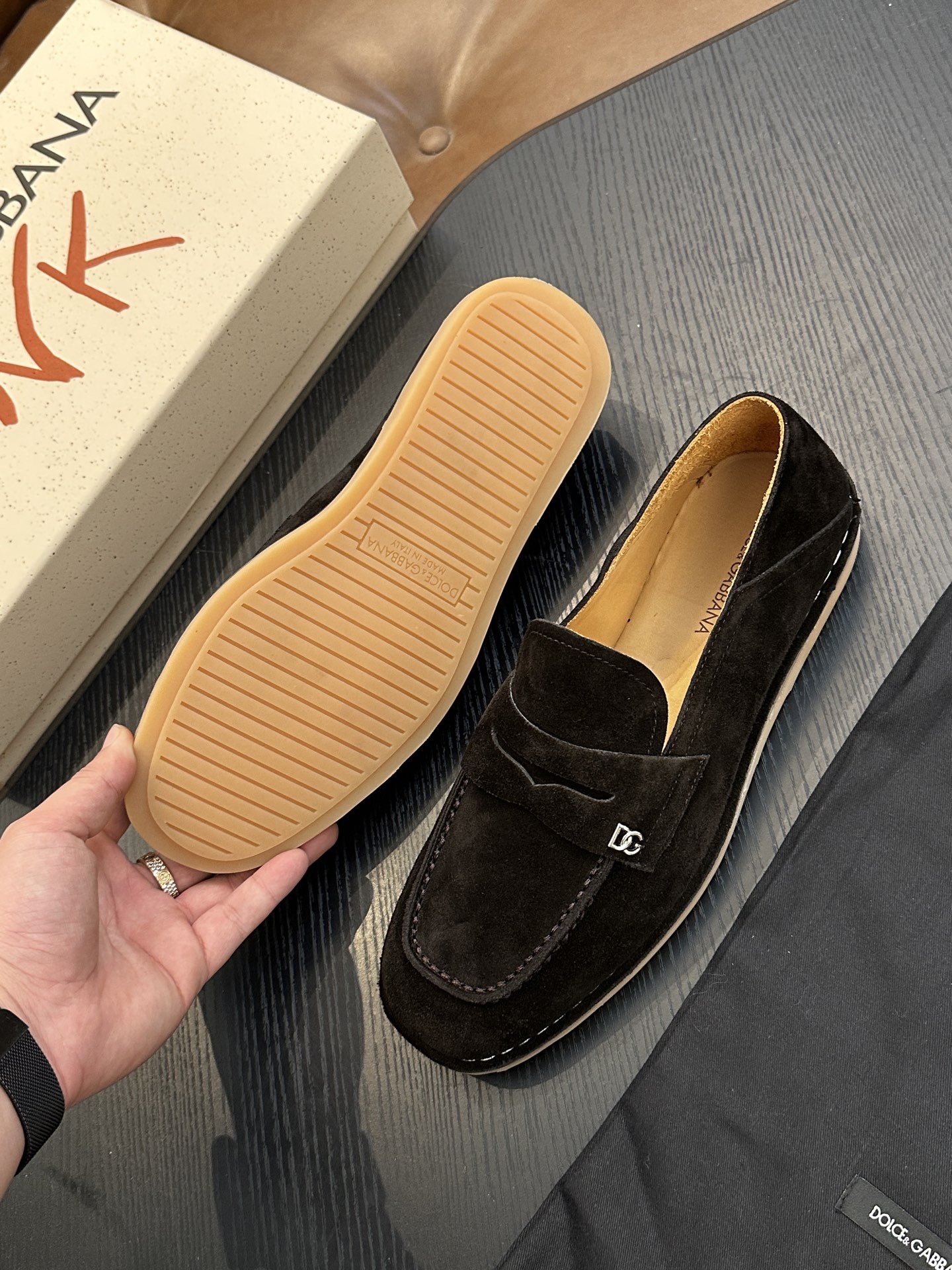 Лоферы мужские в стиле Dolce & Gabbana New Florio чёрного цвета