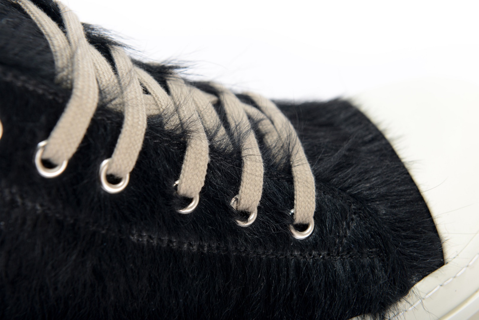 Кроссовки унисекс в стиле Rick Owens с ворсом черного цвета