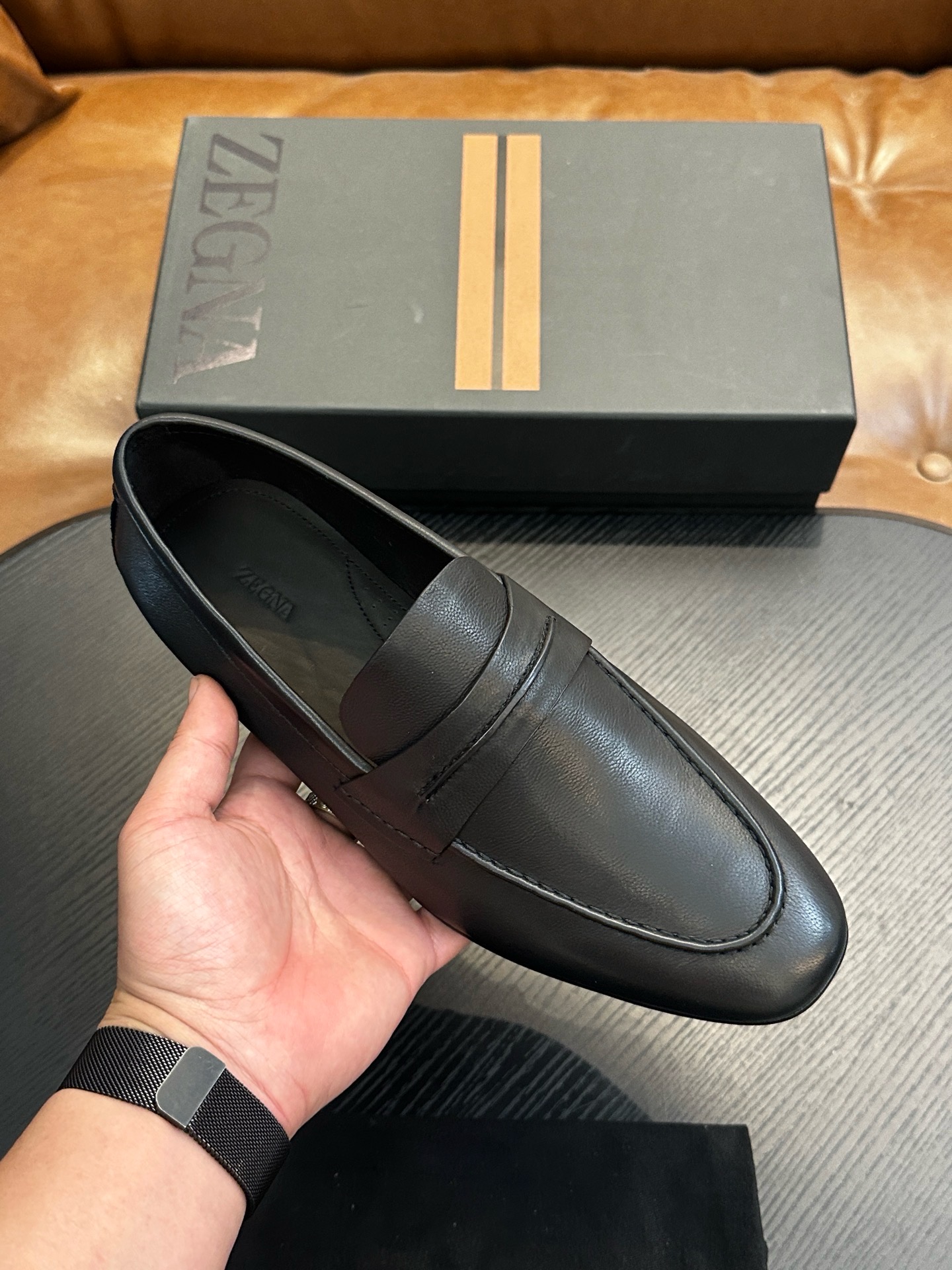 Лоферы мужские Zegna чёрного цвета