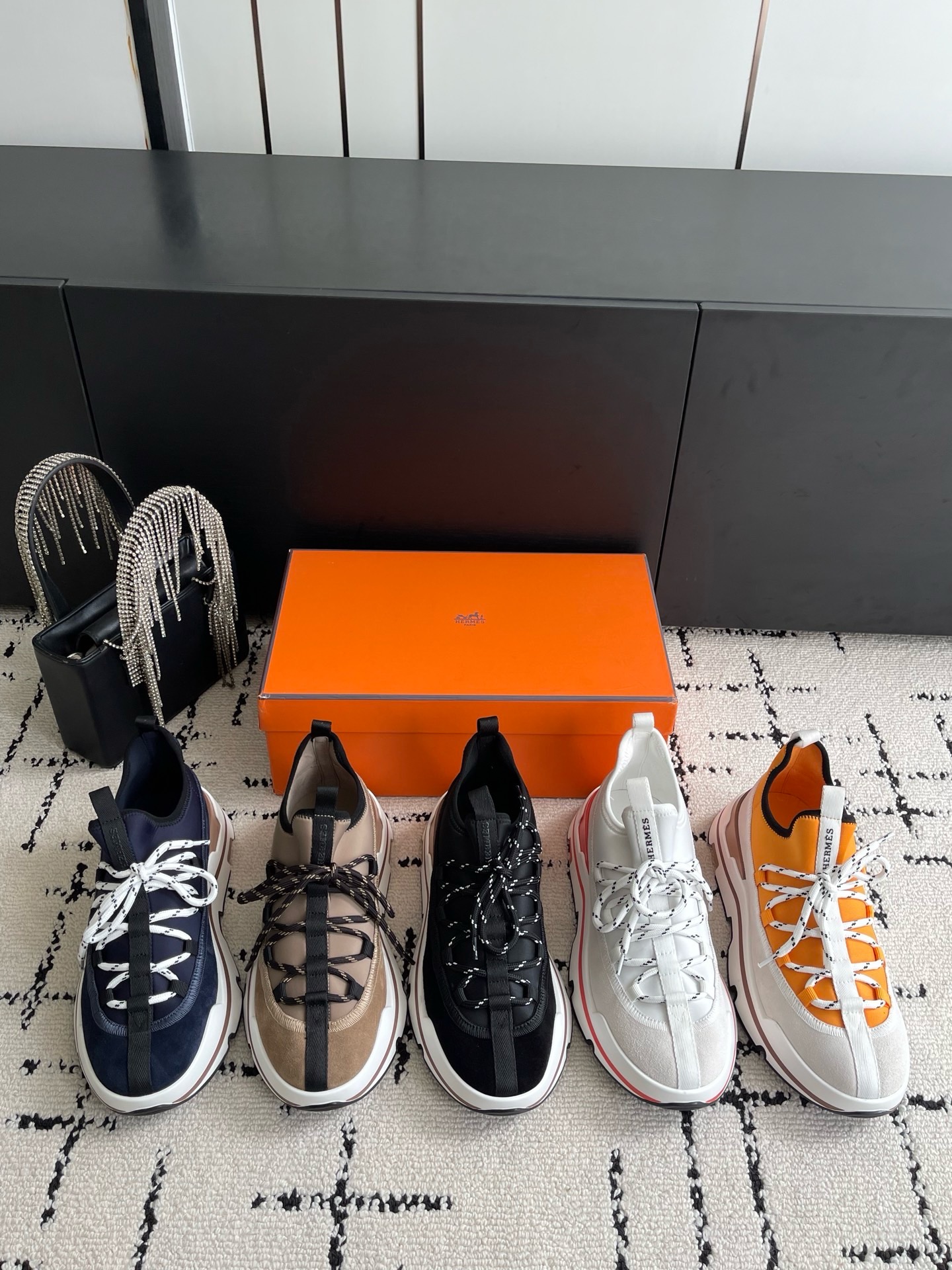 Кроссовки мужские Hermès Bouncing бежевого цвета