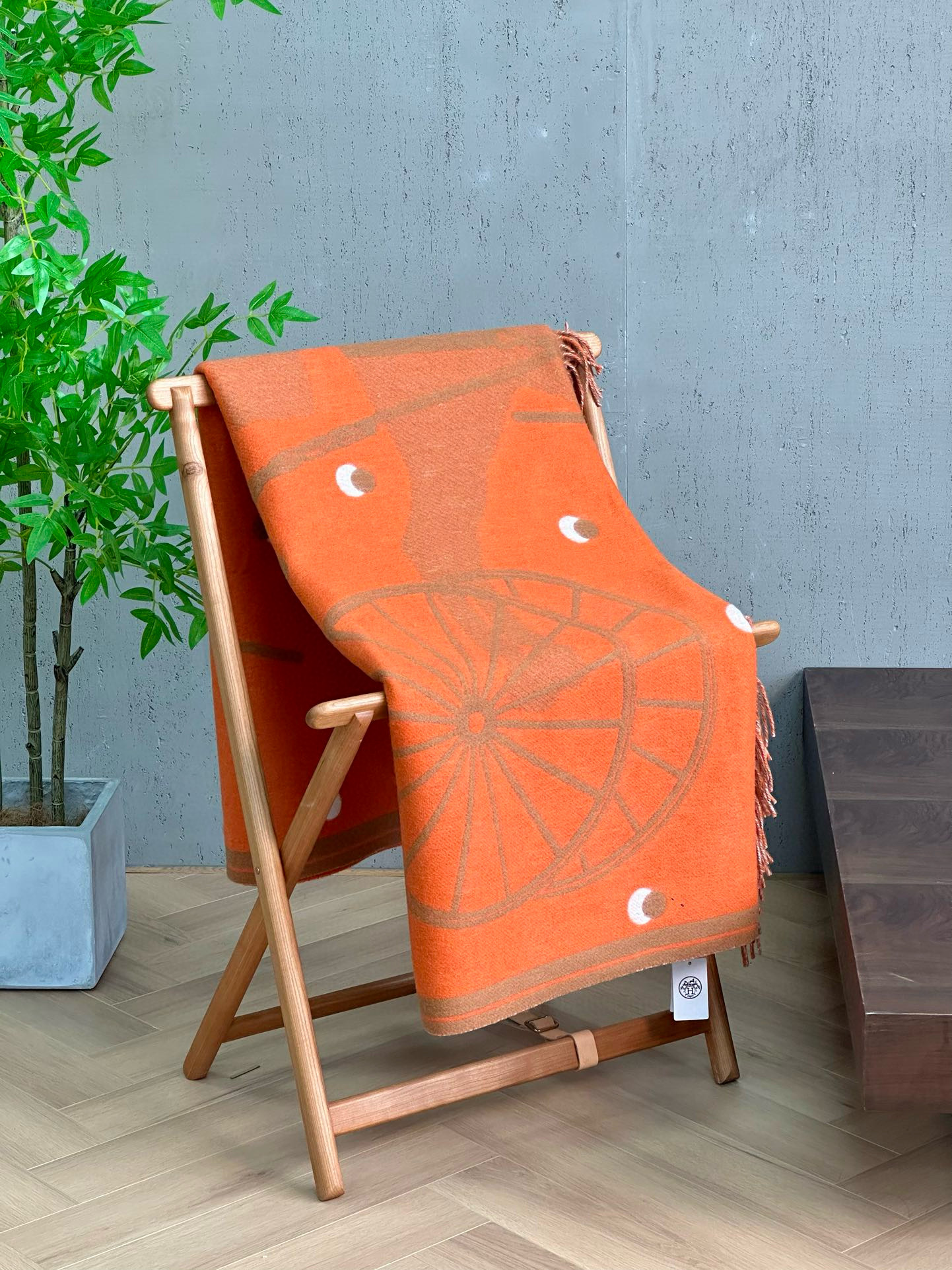 Плед унисекс в стиле Hermes Cheval Cabriolet из шерсти и кашемира (3 цвета)