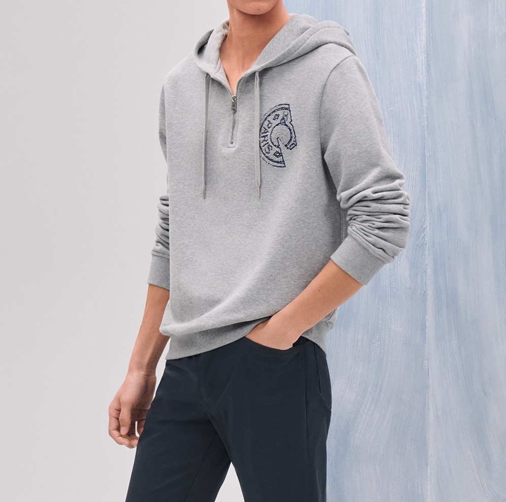 Джинсы мужские в стиле Brioni прямого кроя чёрно-серого цвета из денима