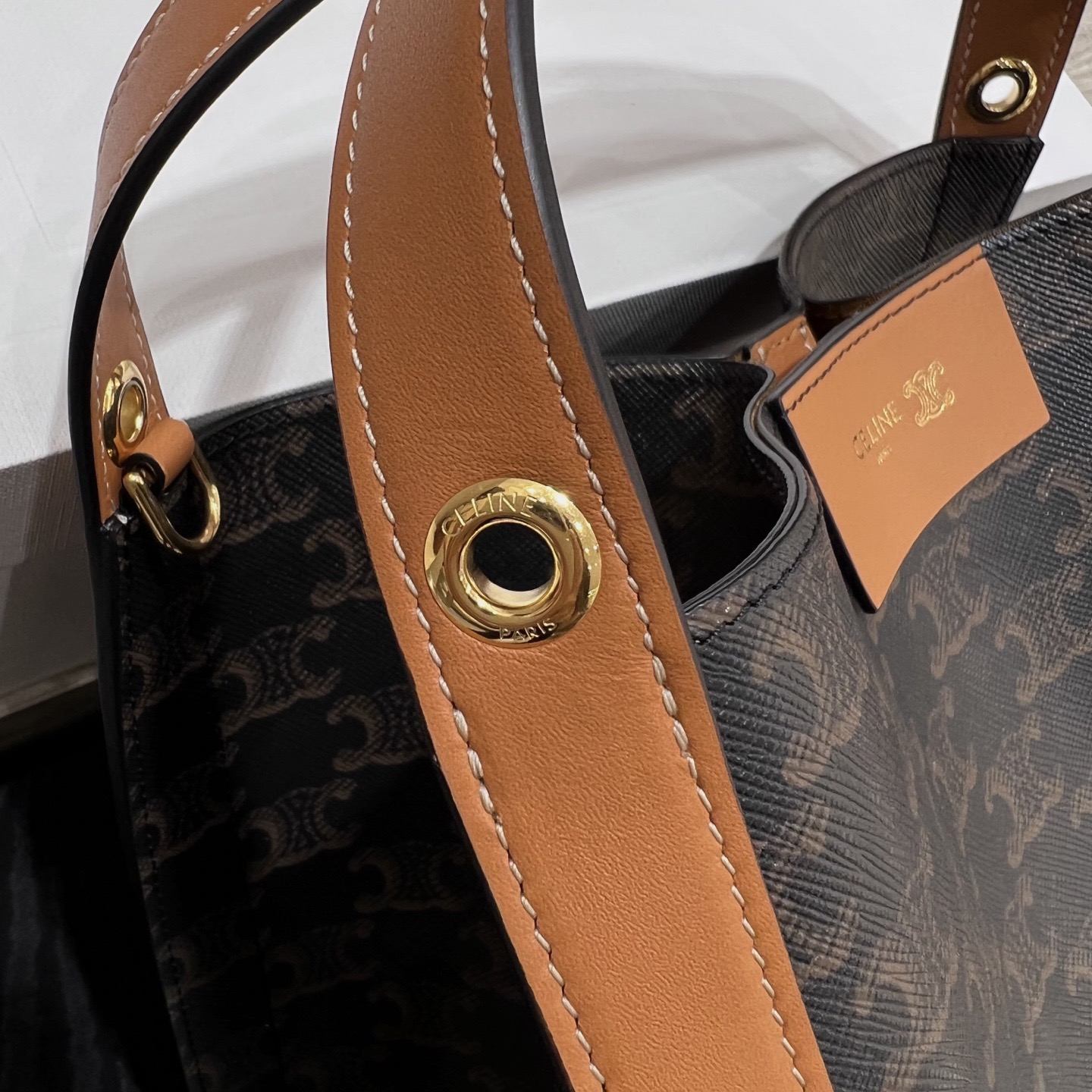 Сумка женская в стиле Celine Cubo Monogram коричневого цвета