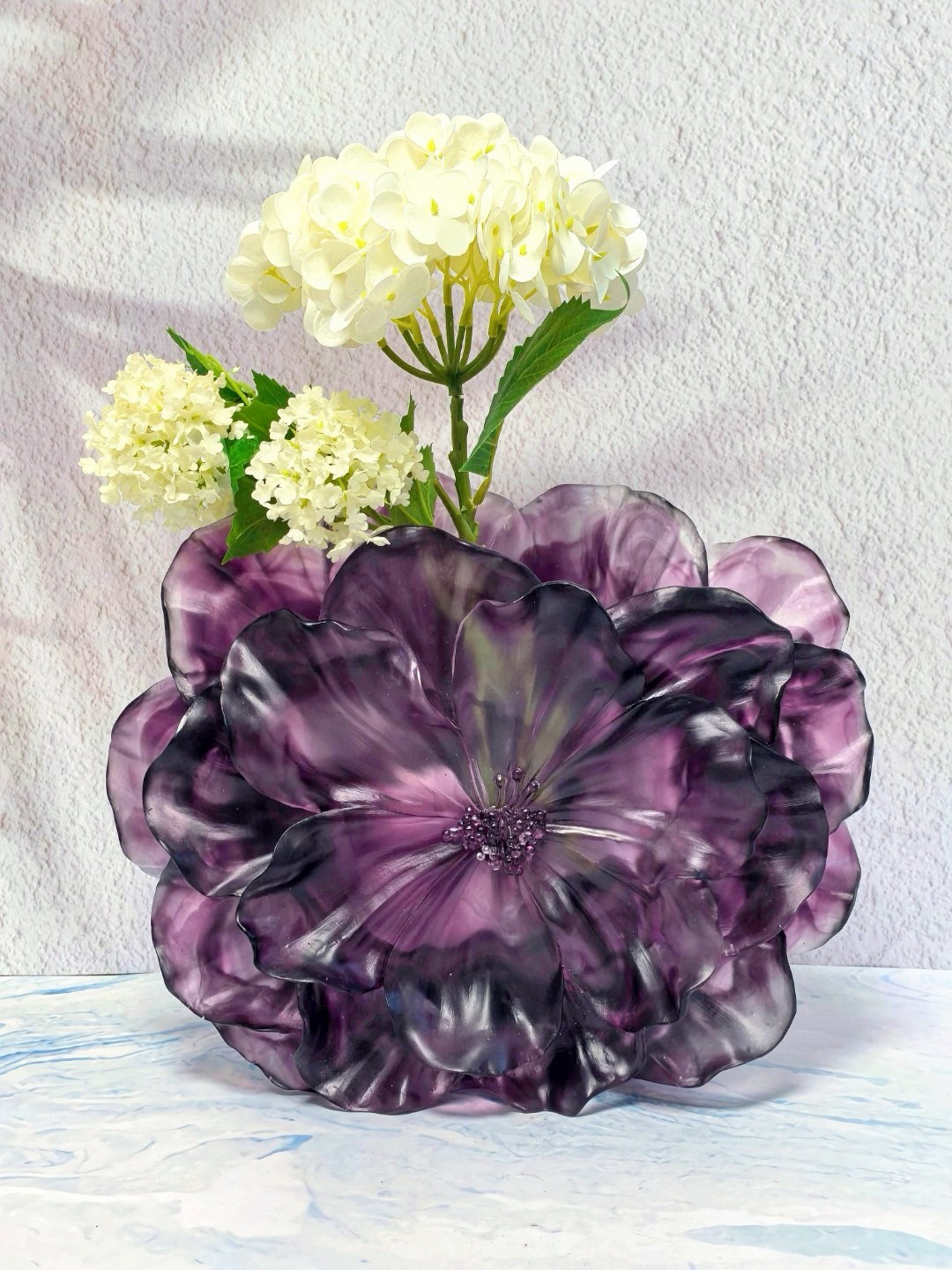 Ваза хрустальная в стиле Daum Camellia, фиолетового цвета