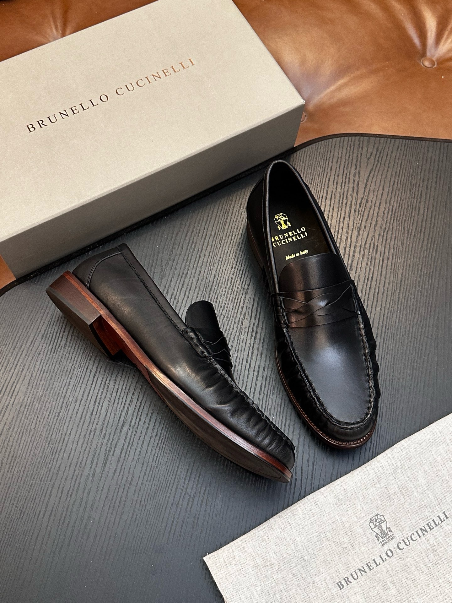 Лоферы мужские Brunello Cucinelli чёрного цвета