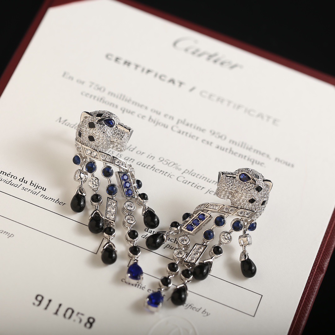 Серьги женские в стиле Cartier Panthère