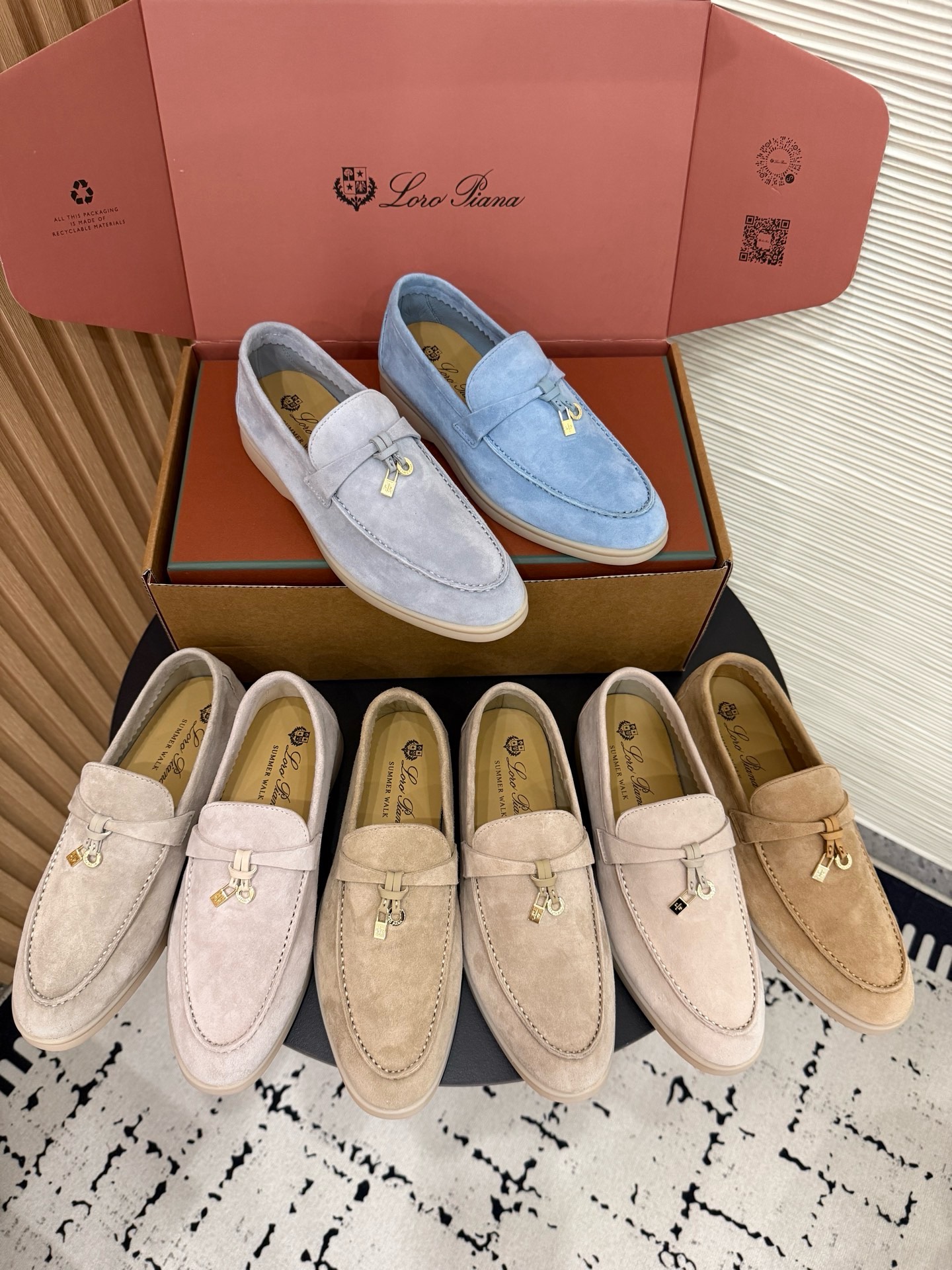 Лоферы Loro Piana Summer Charms Walk бежевого цвета