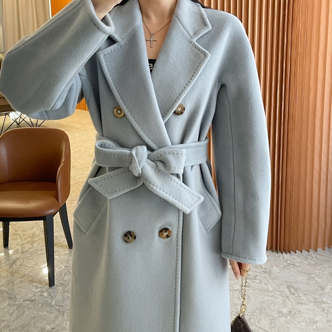 Пальто женское в стиле Max Mara Anne-Marie Beretta голубого цвета