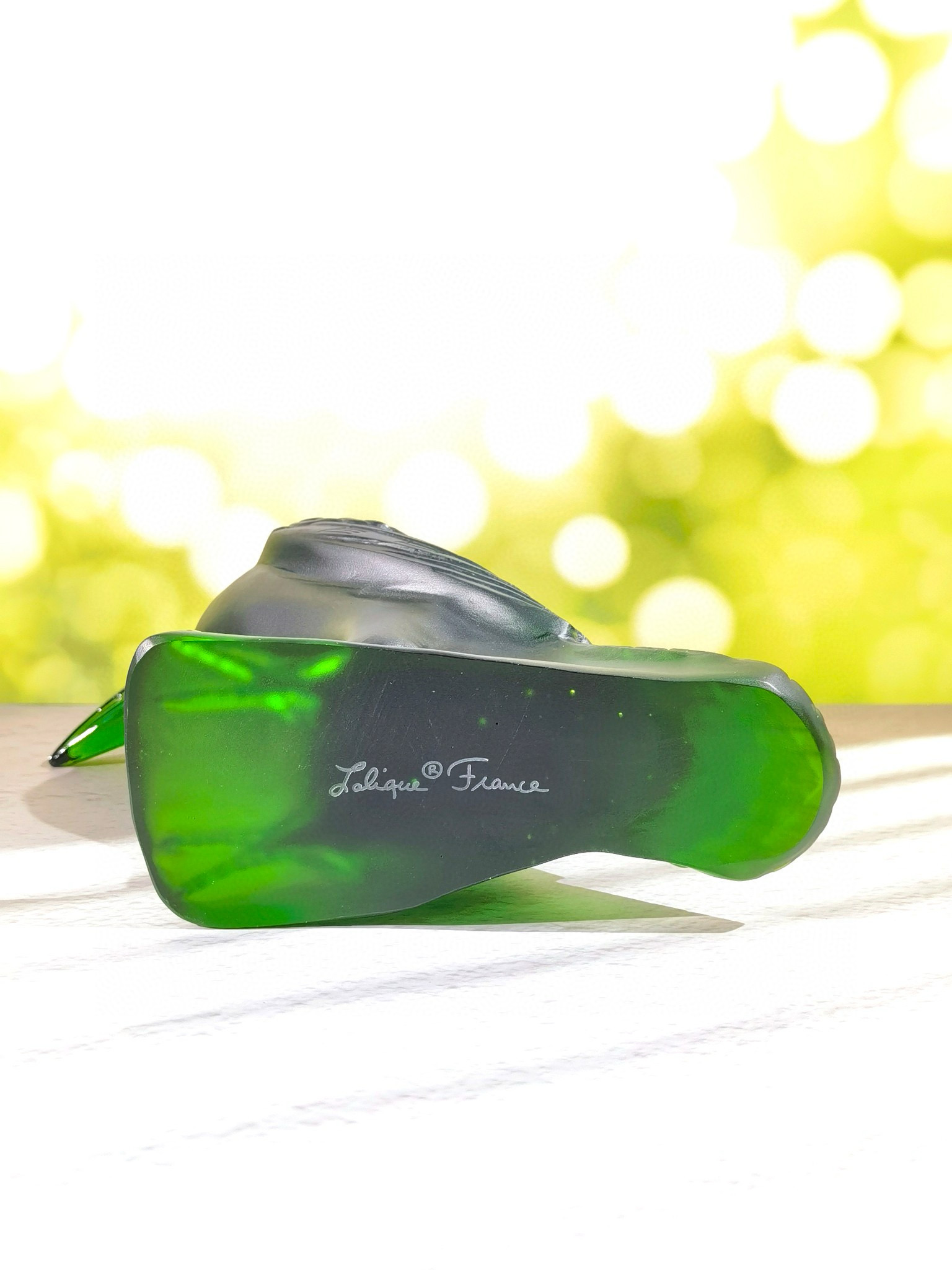 Скульптура в стиле Lalique «Toucan / Big Mouth», зелёная