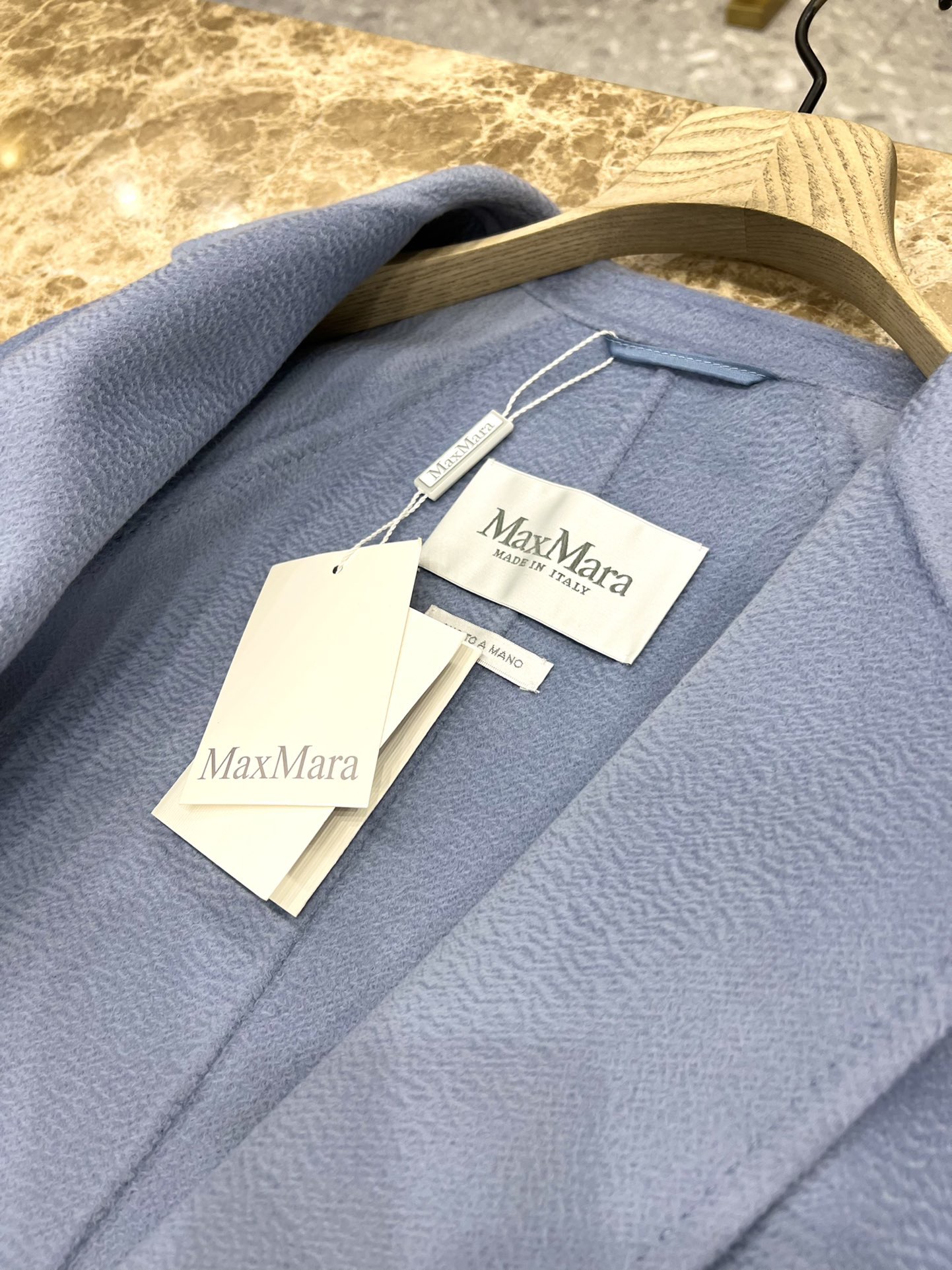 Пальто женское в стиле Max Mara Ludmilla Labbro \ голубого цвета