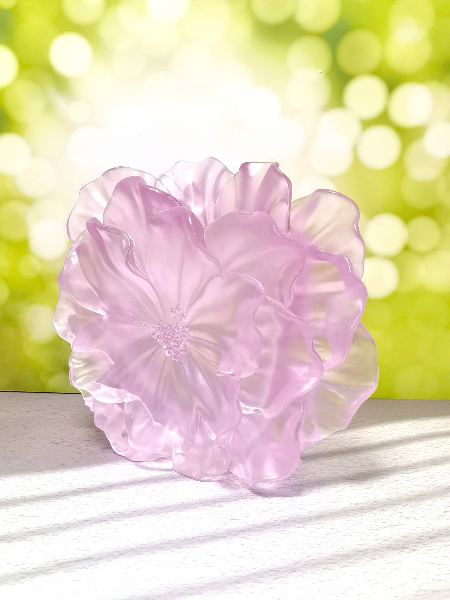 Ваза хрустальная в стиле Daum Camellia, розового цвета