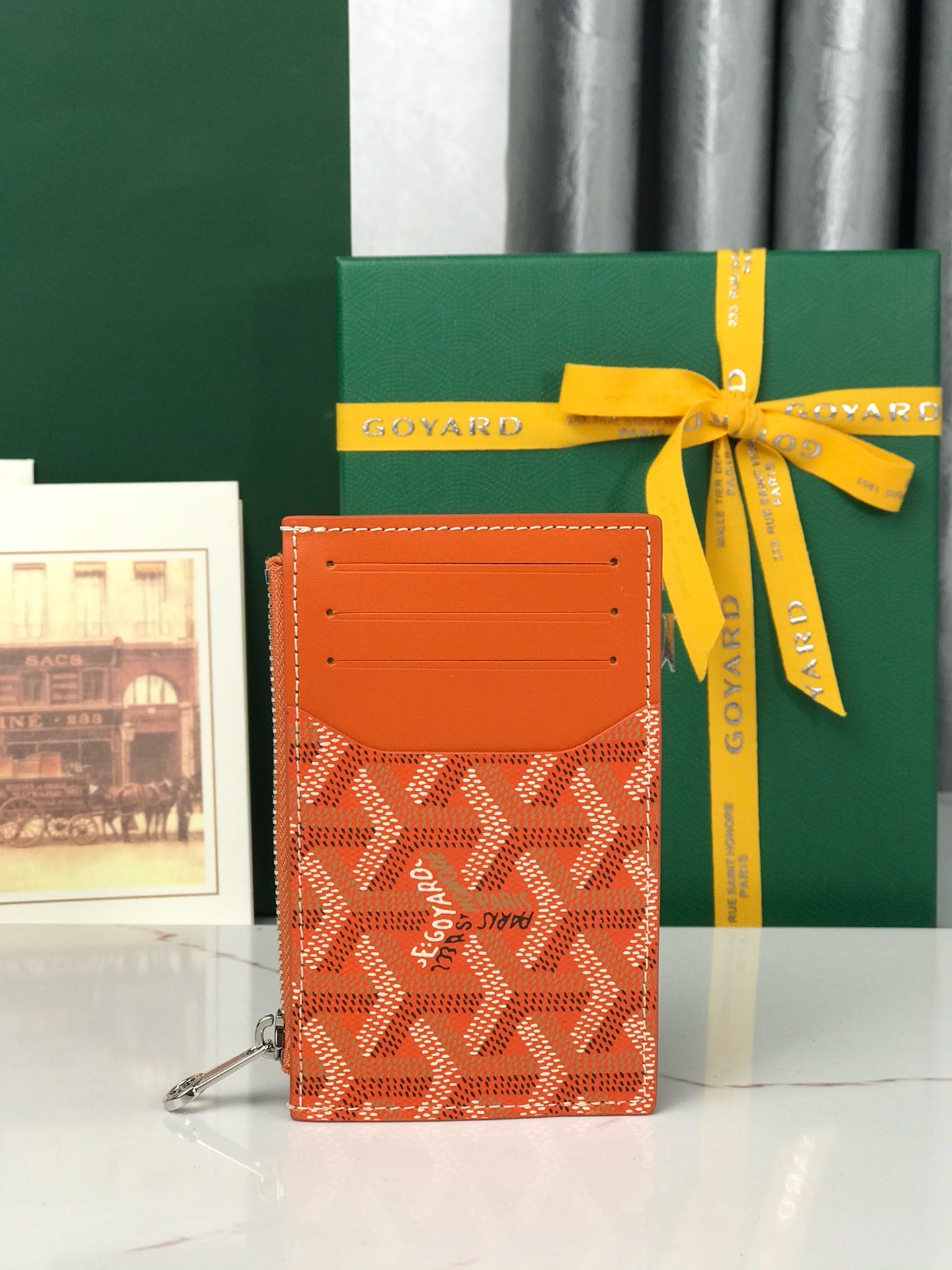 Картхолдер Goyard Bourbon оранжевого цвета