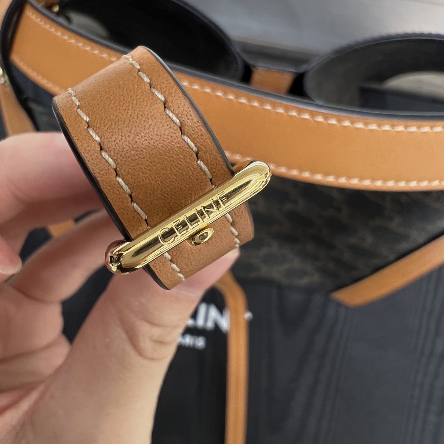 Сумка женская в стиле Celine Cubo Monogram коричневого цвета