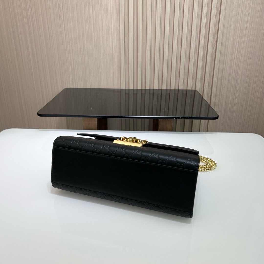 Сумка женская в стиле Gucci Padlock черного цвета
