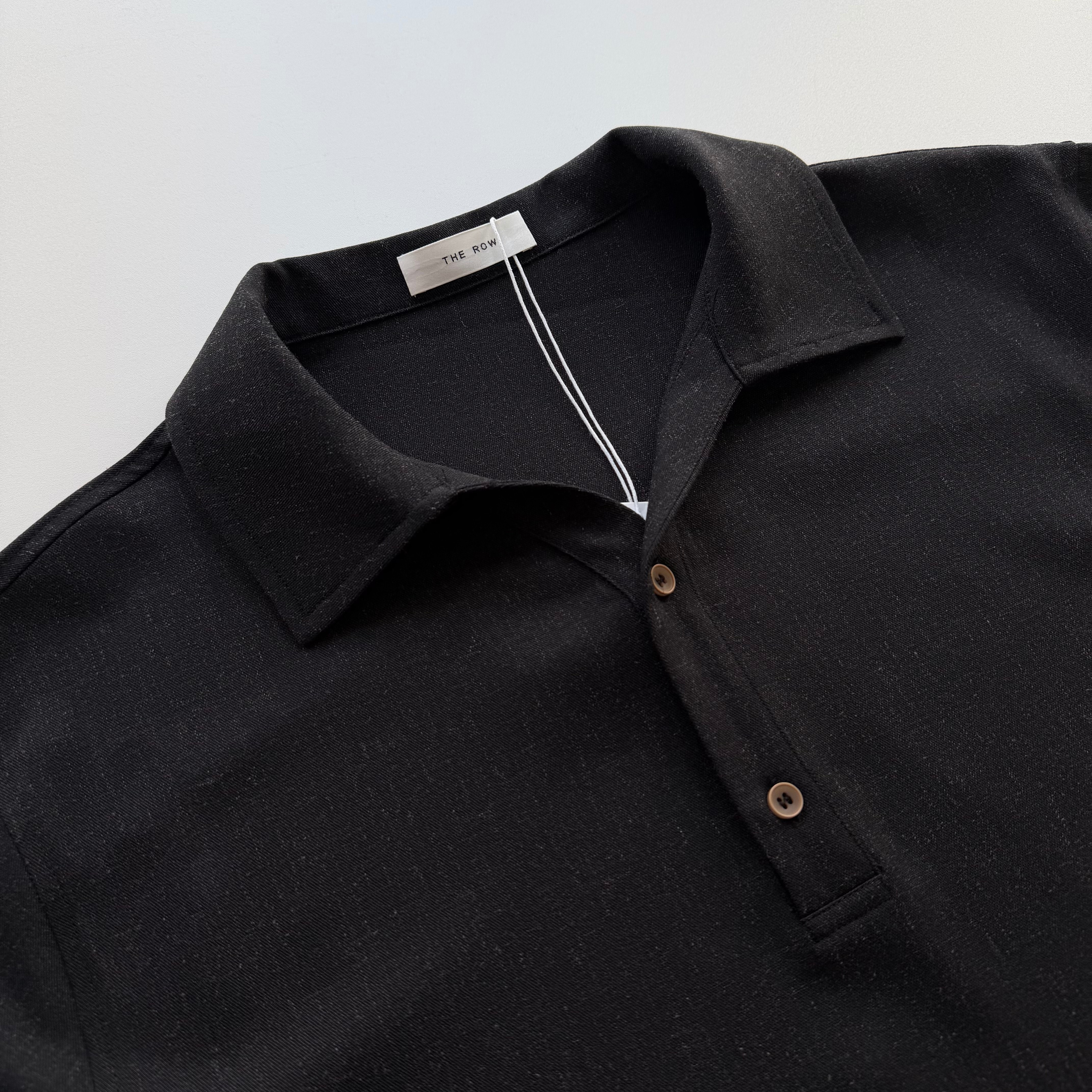 Поло мужское в стиле The Row с длинным рукавом черного цвета