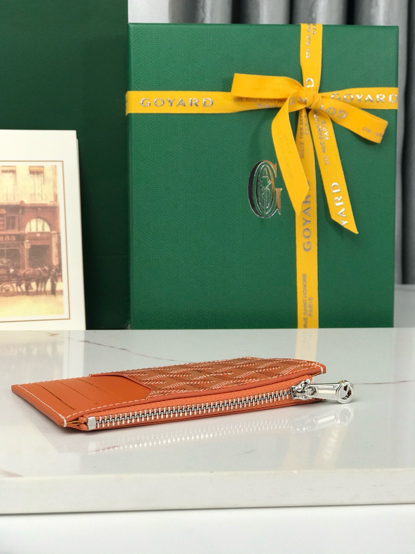 Картхолдер Goyard Bourbon оранжевого цвета