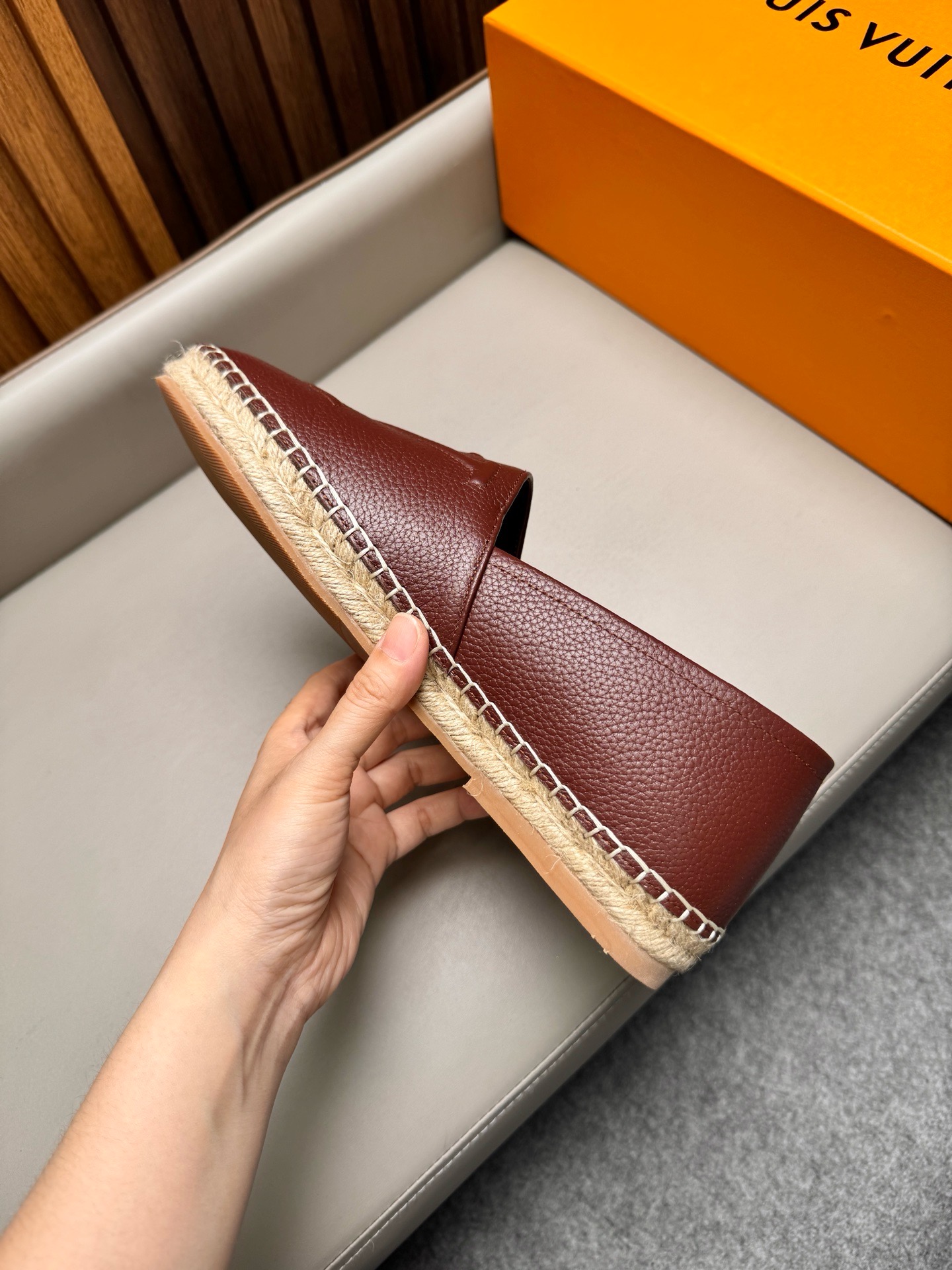 Эспадрильи мужские в стиле Louis Vuitton коричневого цвета