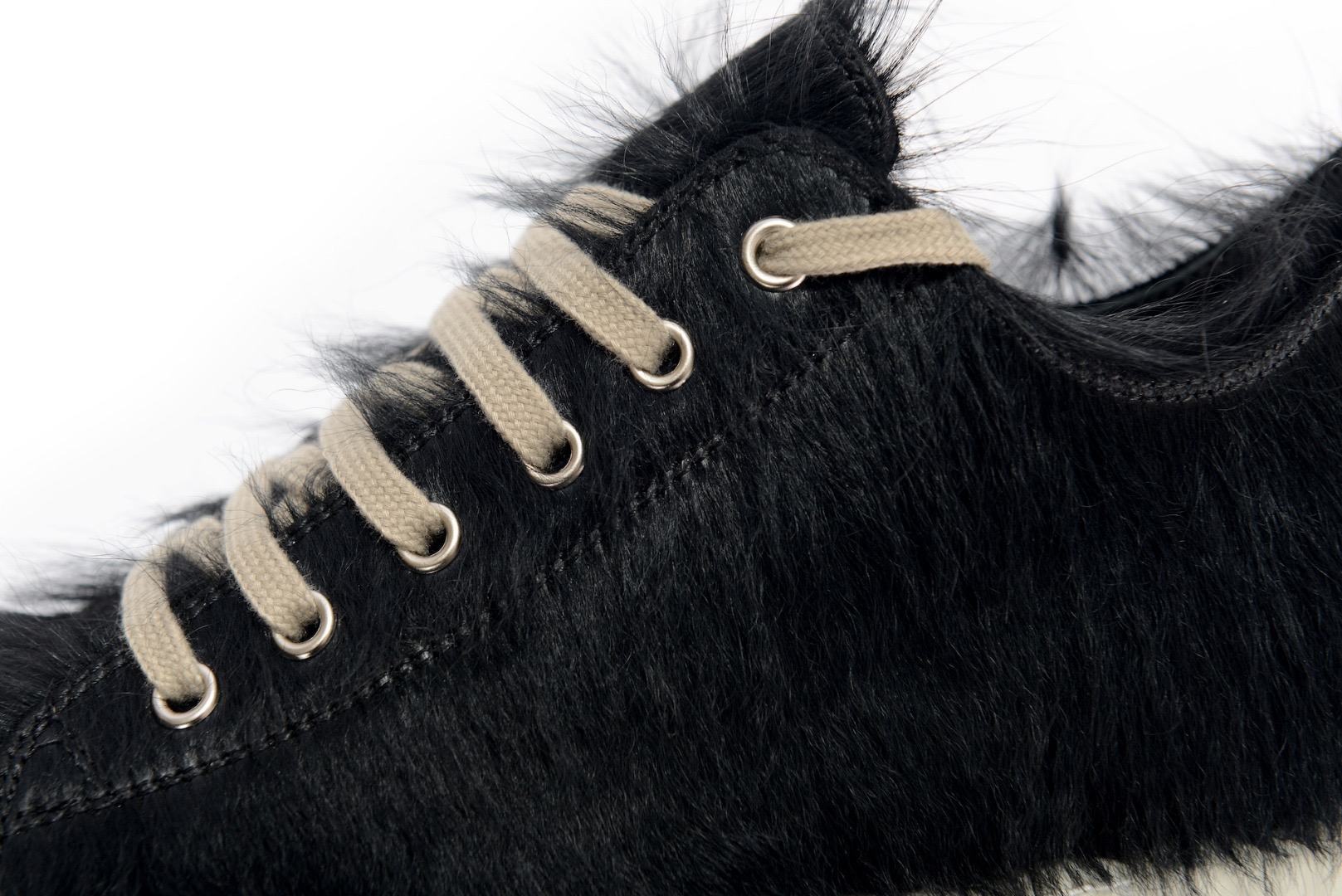 Кроссовки унисекс в стиле Rick Owens с ворсом черного цвета