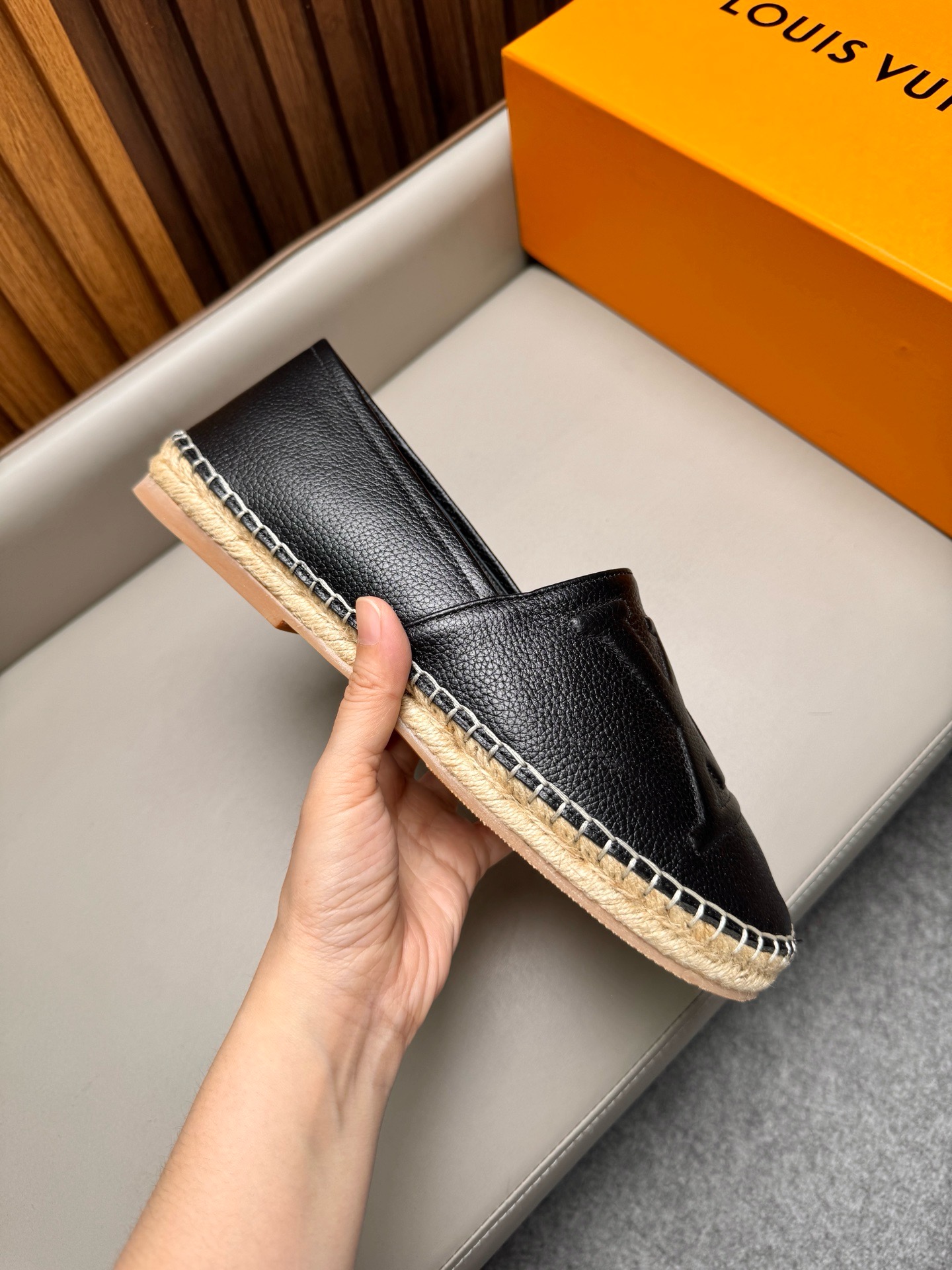 Эспадрильи мужские в стиле Louis Vuitton чёрного цвета