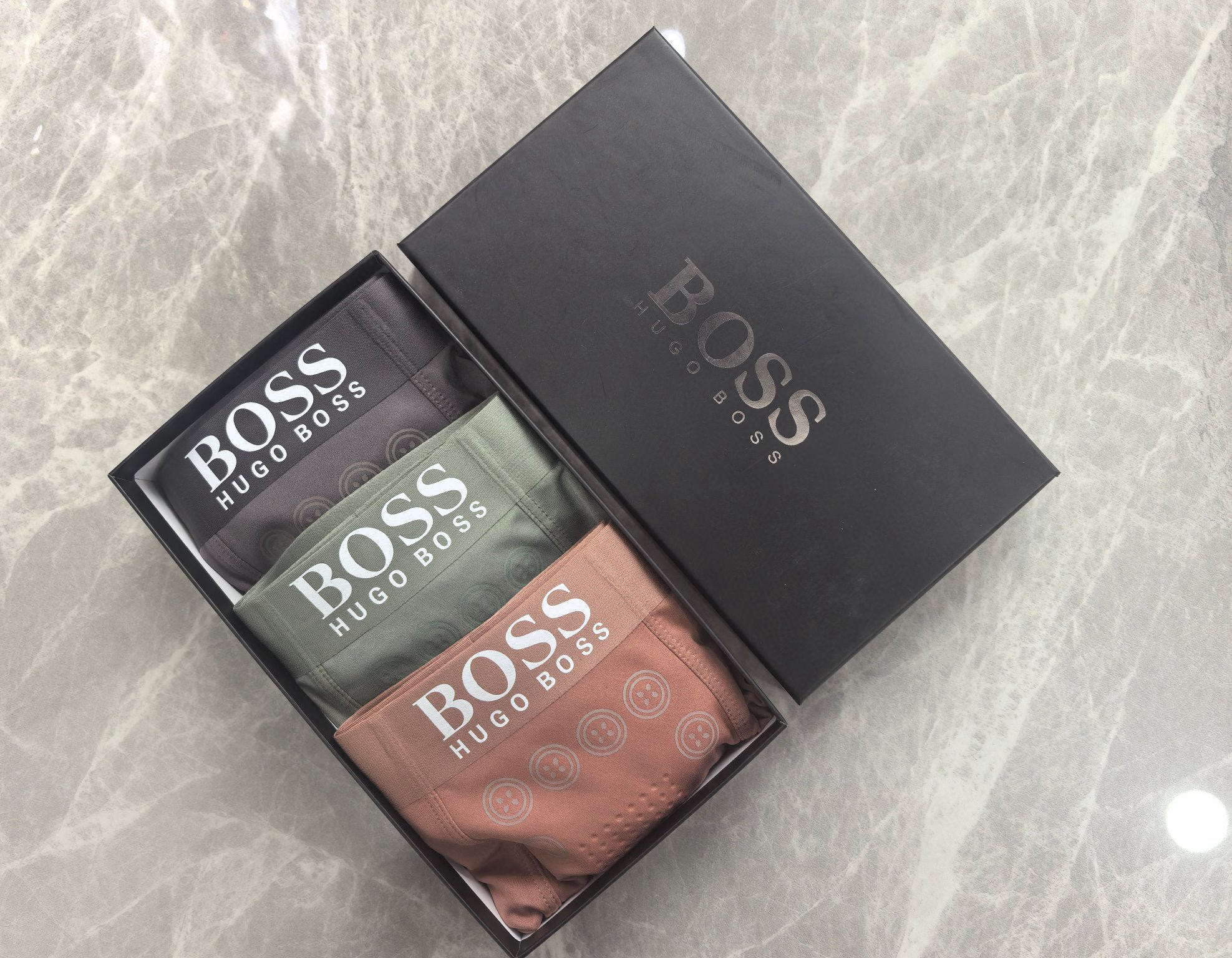 Трусы-боксеры мужские в стиле BOSS (набор 3 шт.)