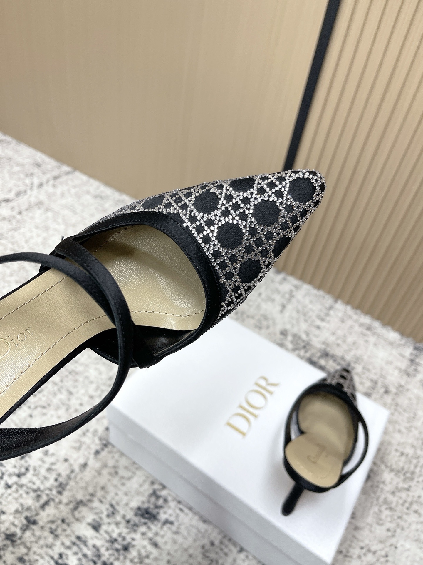 Мюли женские в стиле Dior CD Capture чёрно-серого цвета