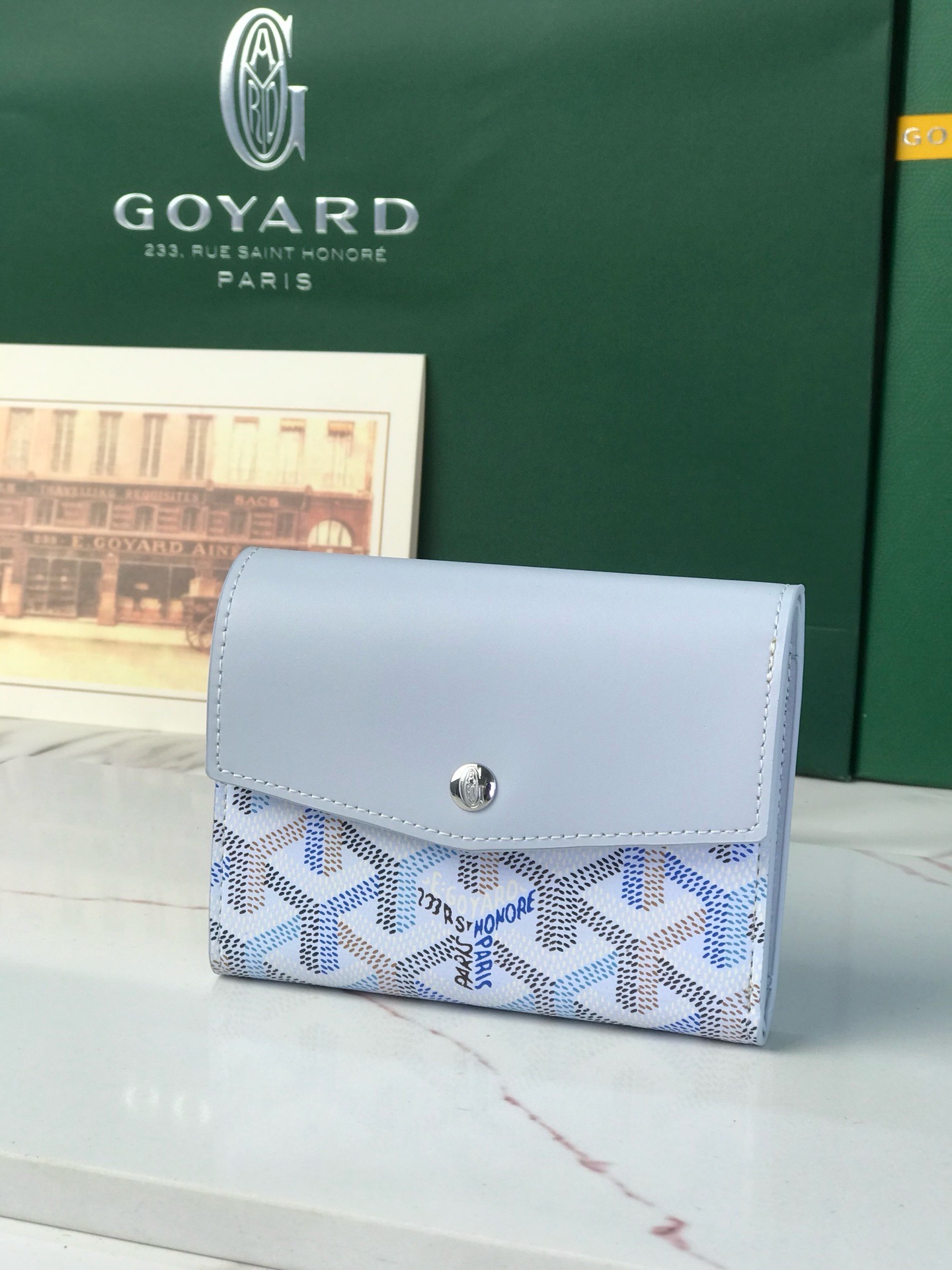 Кошелёк Goyard Saint-Gabriel Multicolour голубого цвета