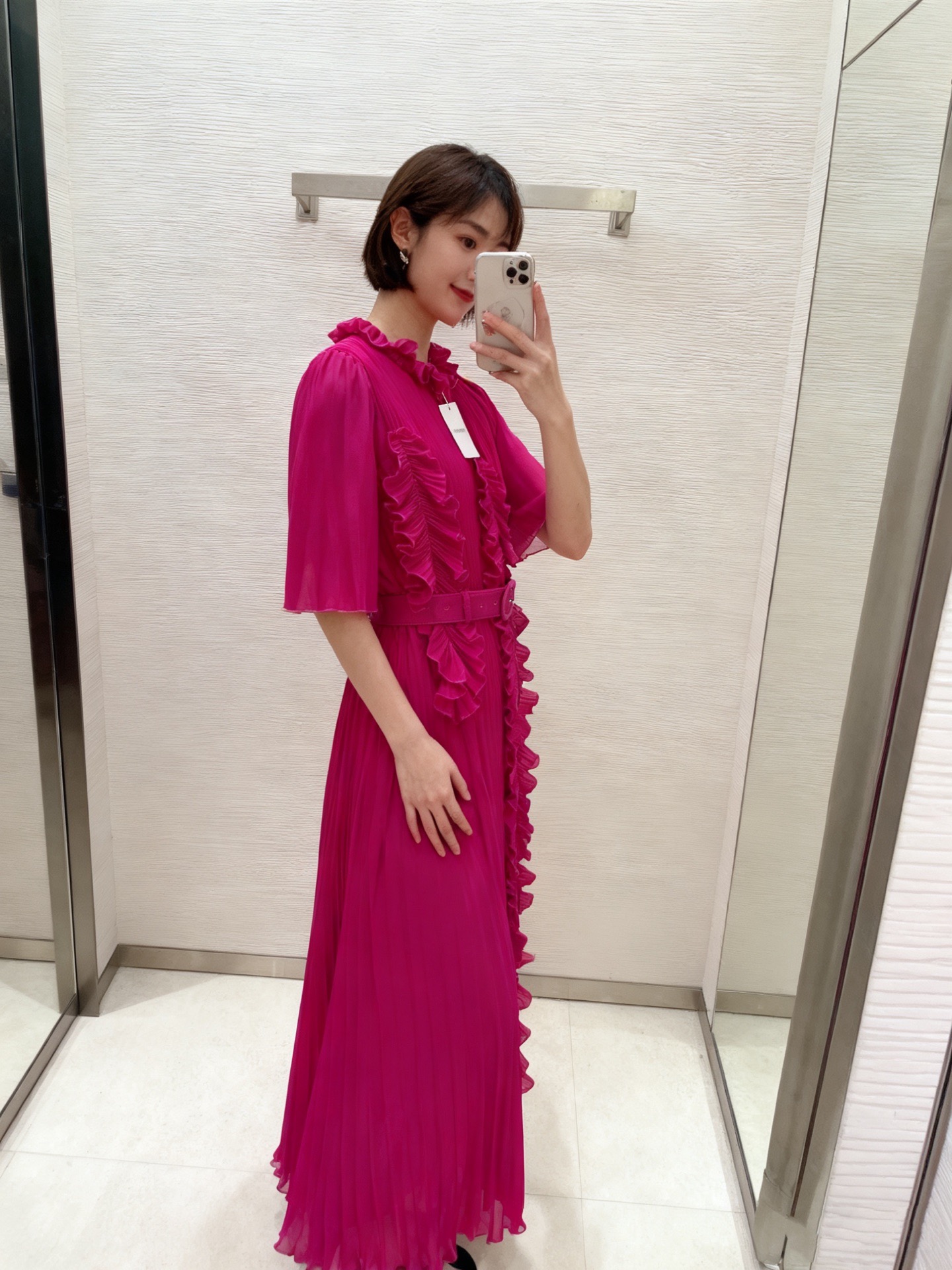 Платье женское в стиле Zimmermann плиссированное с оборками и поясом